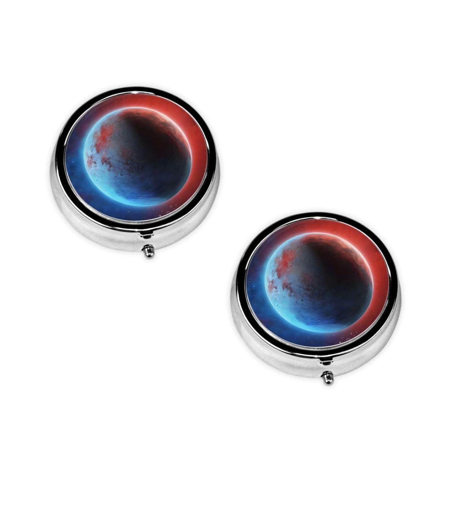 Space Planet Earth Mini Pill Box | 3 Compartment Travel Organizer | Portable Medicine Case for Home & Office - Buy Online on GoSupps.com