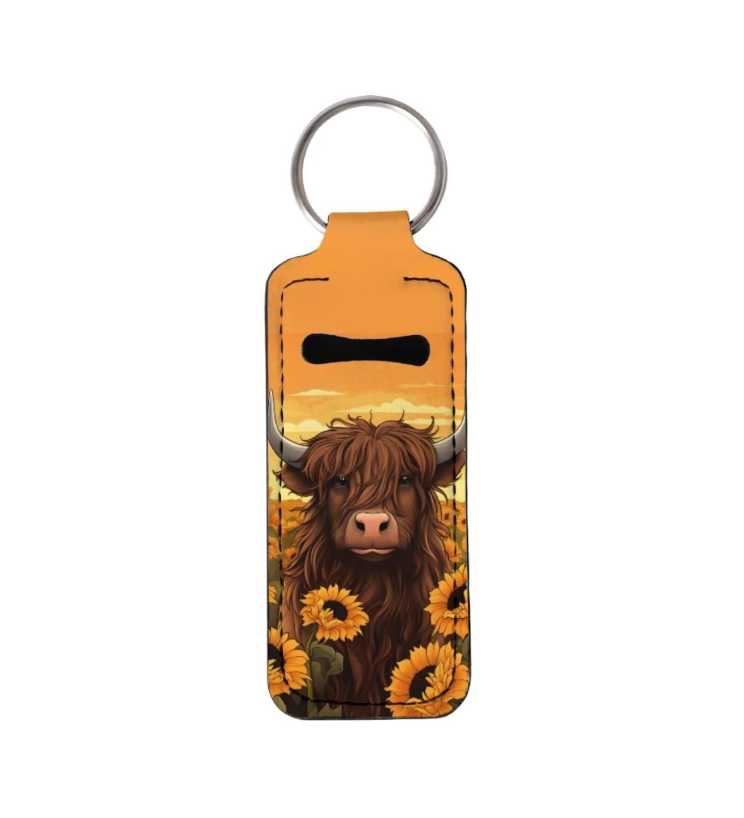 Tongluoye Lip Balm Holder Keychain for Women Men Easy to Match Various Accessories or Bags Holiday Gifts Highland Cow One Size - Buy Online on GoSupps.com