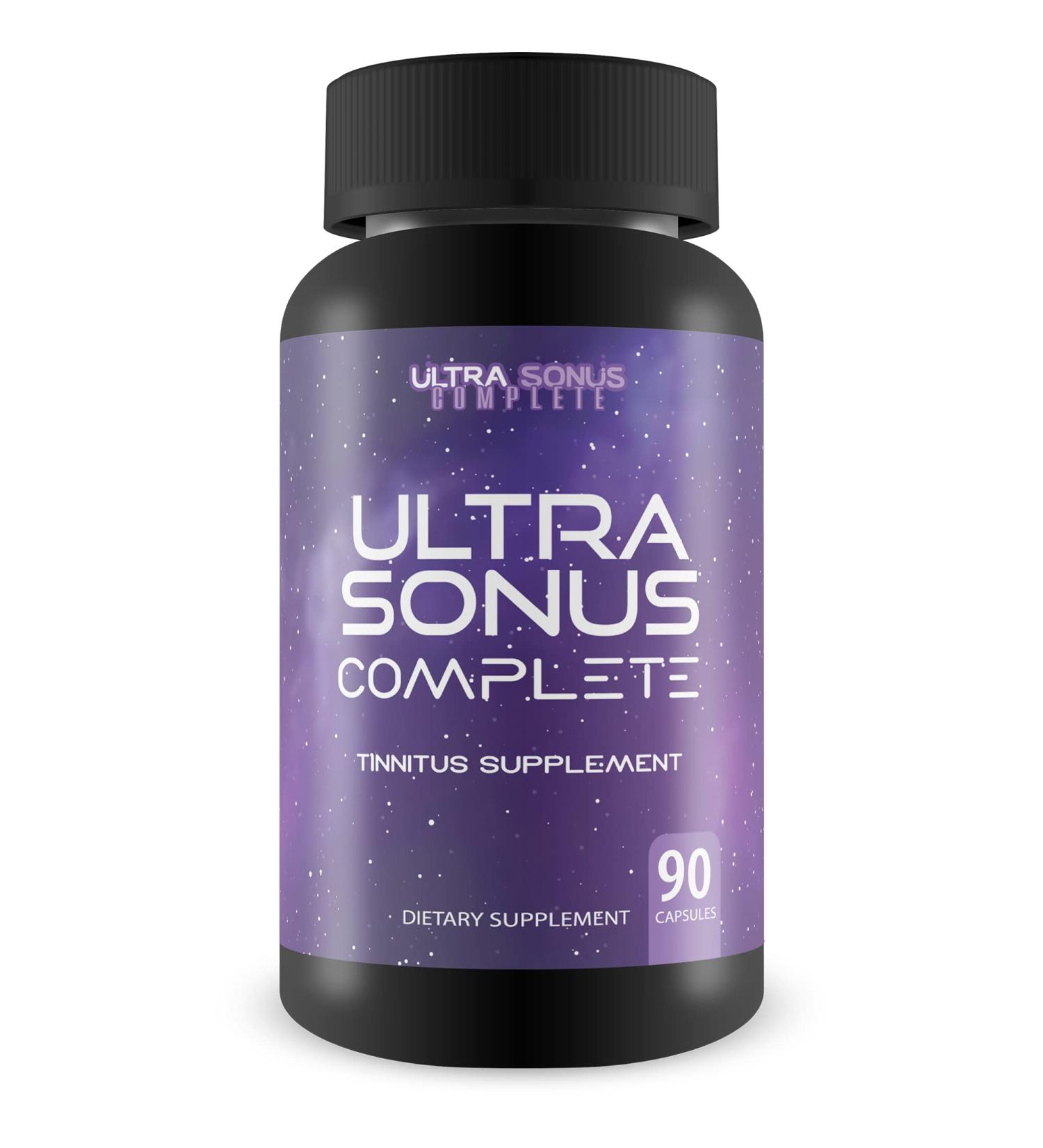 Ultra Sonus Complete Tinnitus Supplement - Natural Herbal Formula for Reduced Inflammation & Ear Ringing - 90 Capsules - Buy Online on GoSupps.com