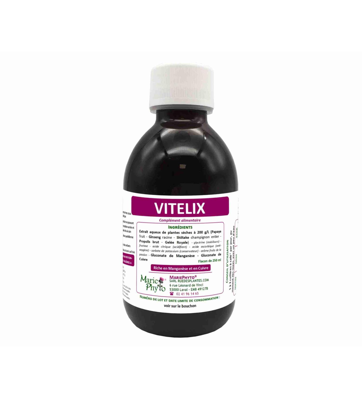 Vitelix 250 ml - Manganese and Copper Nutritional Supplement - Energy Support, Bone Health, Antioxidant Protection, Normal Hair and Skin Pigmentation
