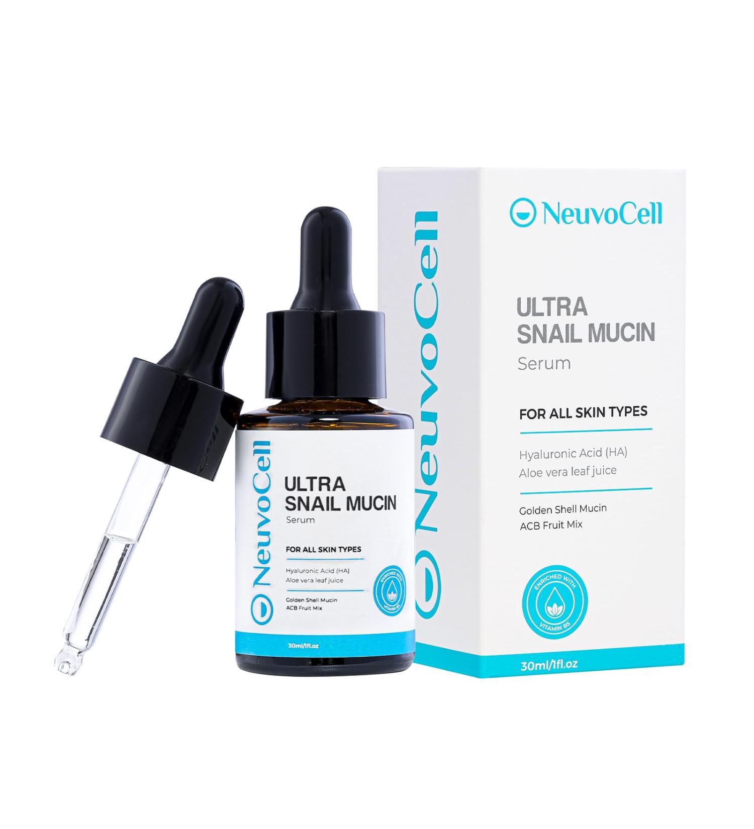 Ultra Snail Mucin Serum Anti-Wrinkle Face Serum with Hyaluronic Acid & Aloe | Reduces Fine Lines & Wrinkles | 1fl. Oz - Shop Internationally - Buy Online on GoSupps.com