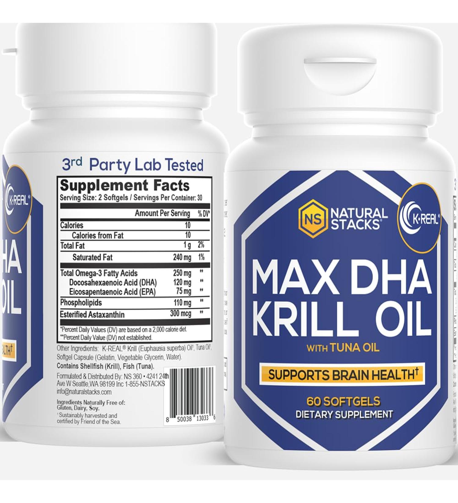 Antarctic Krill Oil Supplement - DHA EPA Omega 3 Supplement with Antioxidant Astaxanthin - Omega 3 Fish Oil to Support Brain Heart & Joint Health - 60 Krill Oil SoftGels 60 Count (Pack of 1) Krill oil - Buy Online on GoSupps.com