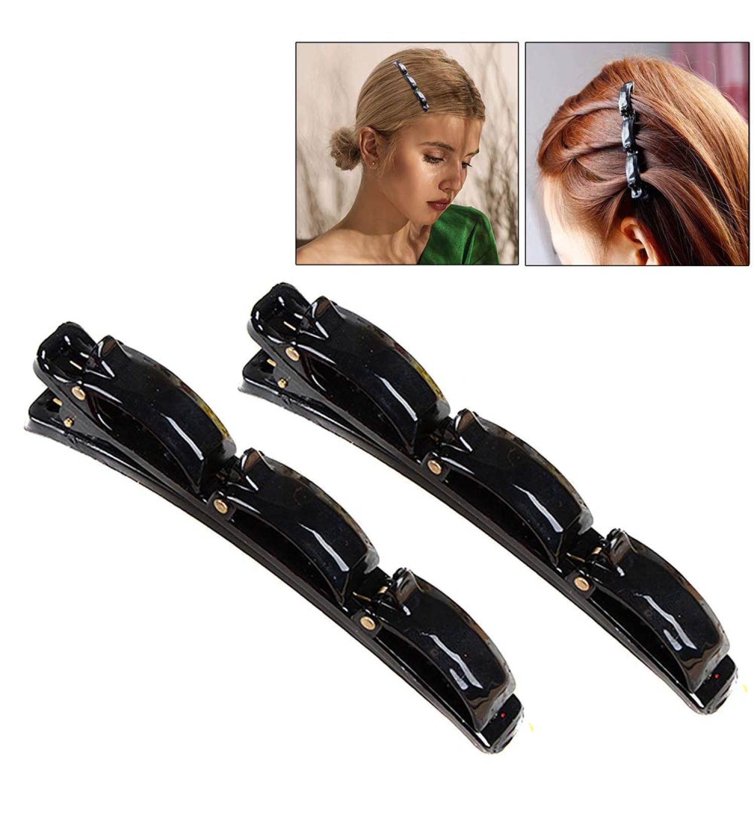 Women's Hairstyle Hair Needle & Clips Set | 2-Piece Hair Dressing Hairpin & Band | Double Bang Hairdresser Clips for Women & Girls - Black - Buy Online on GoSupps.com