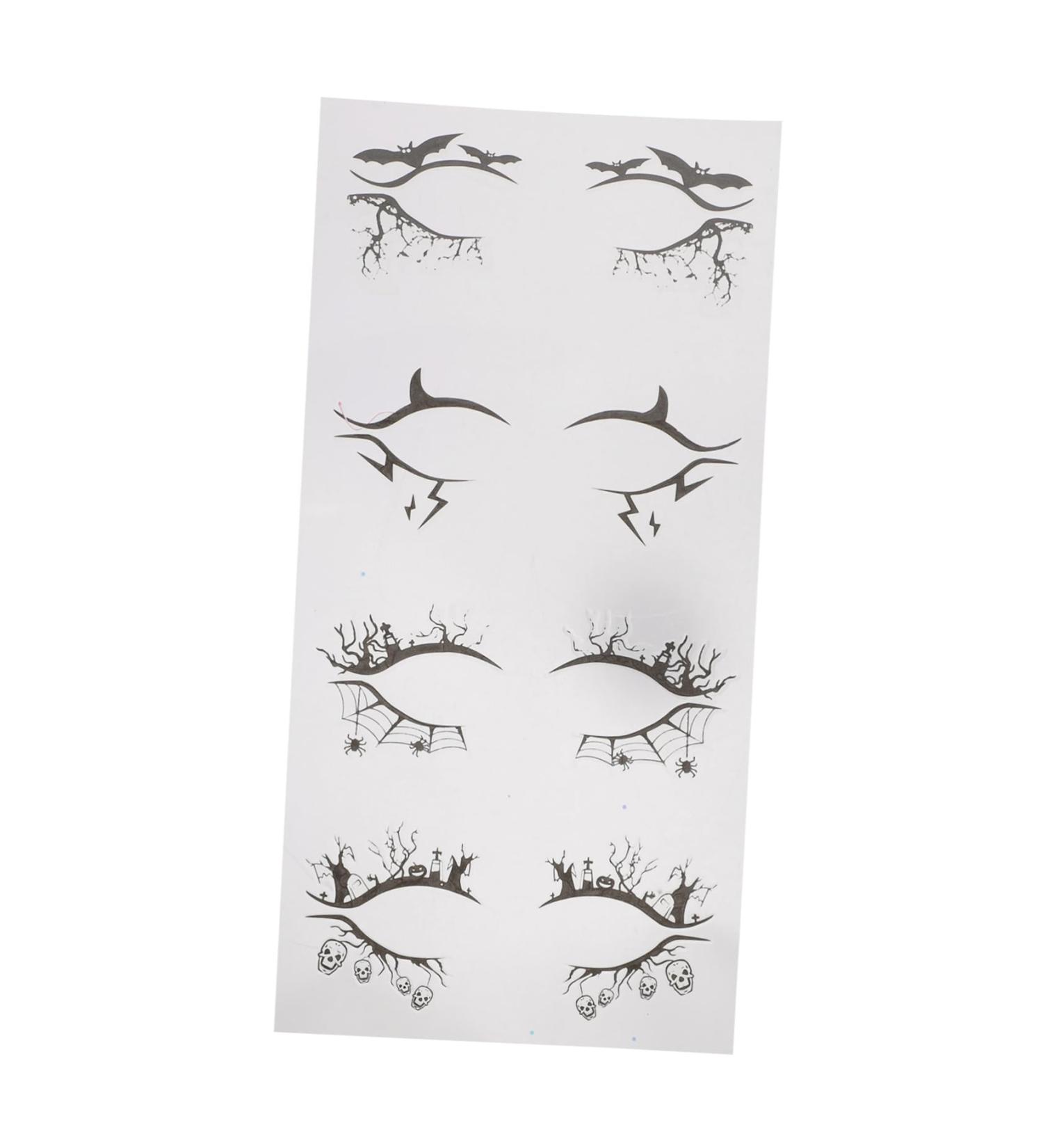 VINTORKY 4 Pairs Halloween Eyeliner Stickers Halloween Face Tattoos Cat Eye Makeup Sticker Makeup Stencil Pvc - Buy Online on GoSupps.com