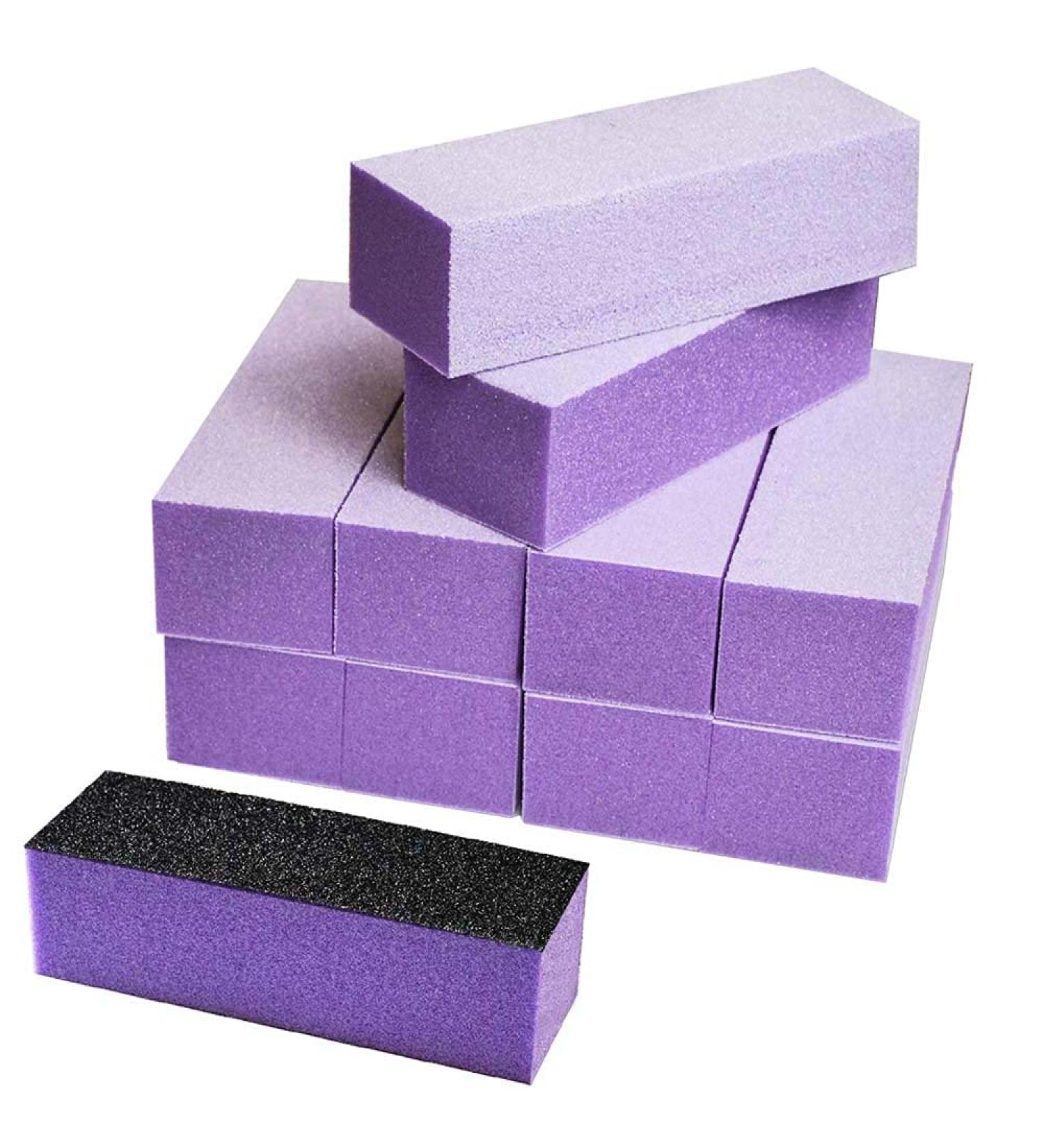 Karlash Nail Buffer Sanding Block - 100/180 Grit, Purple & White, Manicure Pedicure File - 10 PCS - Buy Online on GoSupps.com