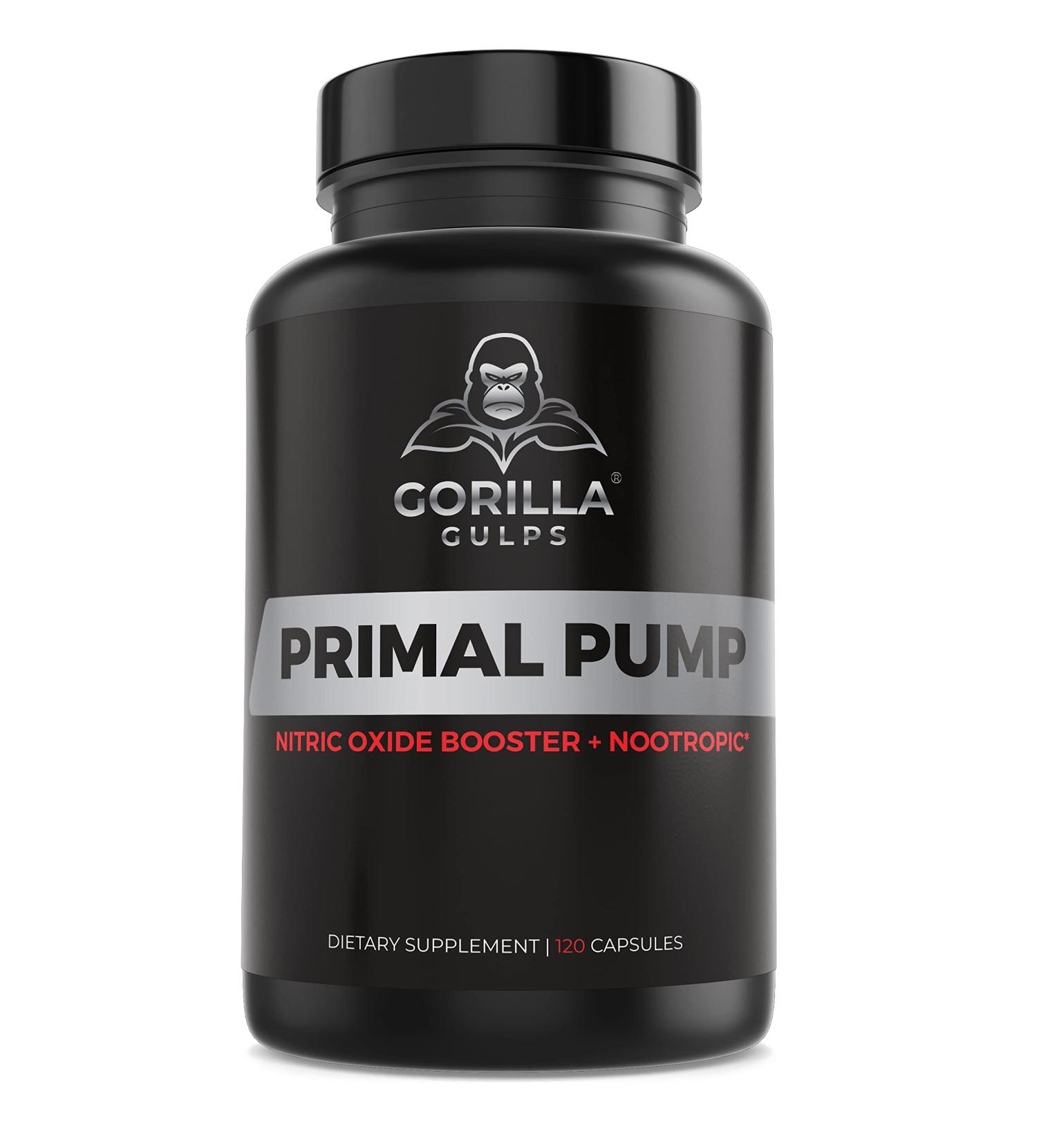 Primal Pump Nitric Oxide Supplement - 1500mg Nitrosigine L Arginine & Beet Root for Muscle Growth Energy & Focus - Max Strength Pre Workout N.O. Booster - Buy Online on GoSupps.com