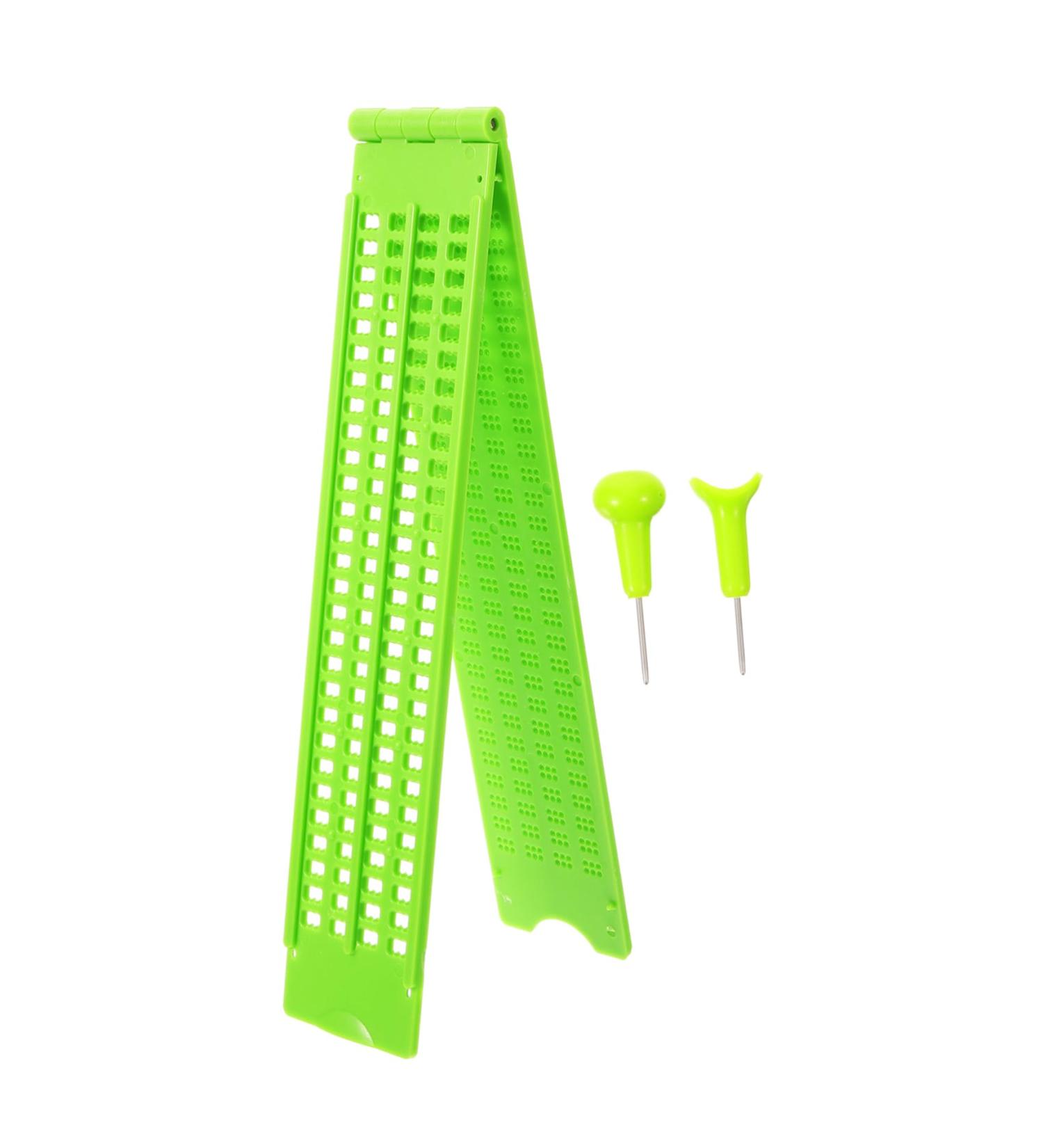 Solustrie Braille Tablet Set - Braille Blanket & Writer Learning Tool for Blind Writing | Educational Braille Accessories | 21.7x4.5 cm Green - Buy Online on GoSupps.com