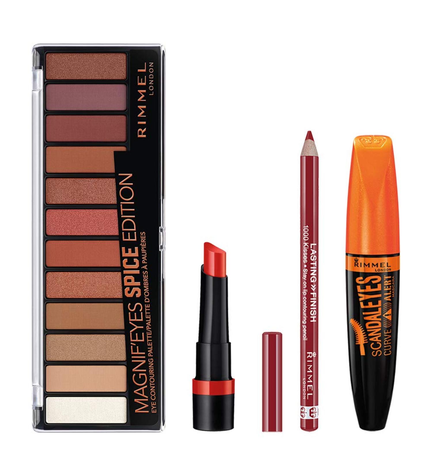 Rimmel Spice Makeup Kit: Eyeshadow, Mascara, Lipstick & Lip Liner - Buy Online on GoSupps.com
