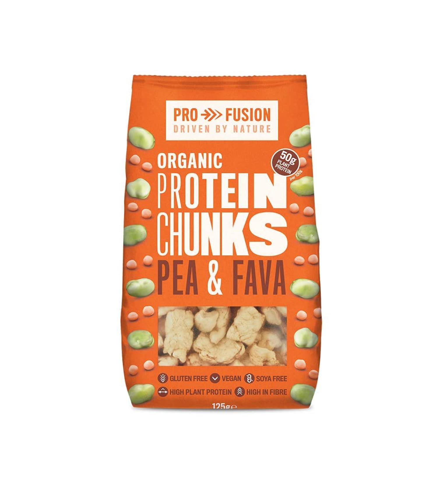 Profusion Organic Vegan Pea and Fava Protein Chunks 125g - Pack of 1 - Buy Online on GoSupps.com