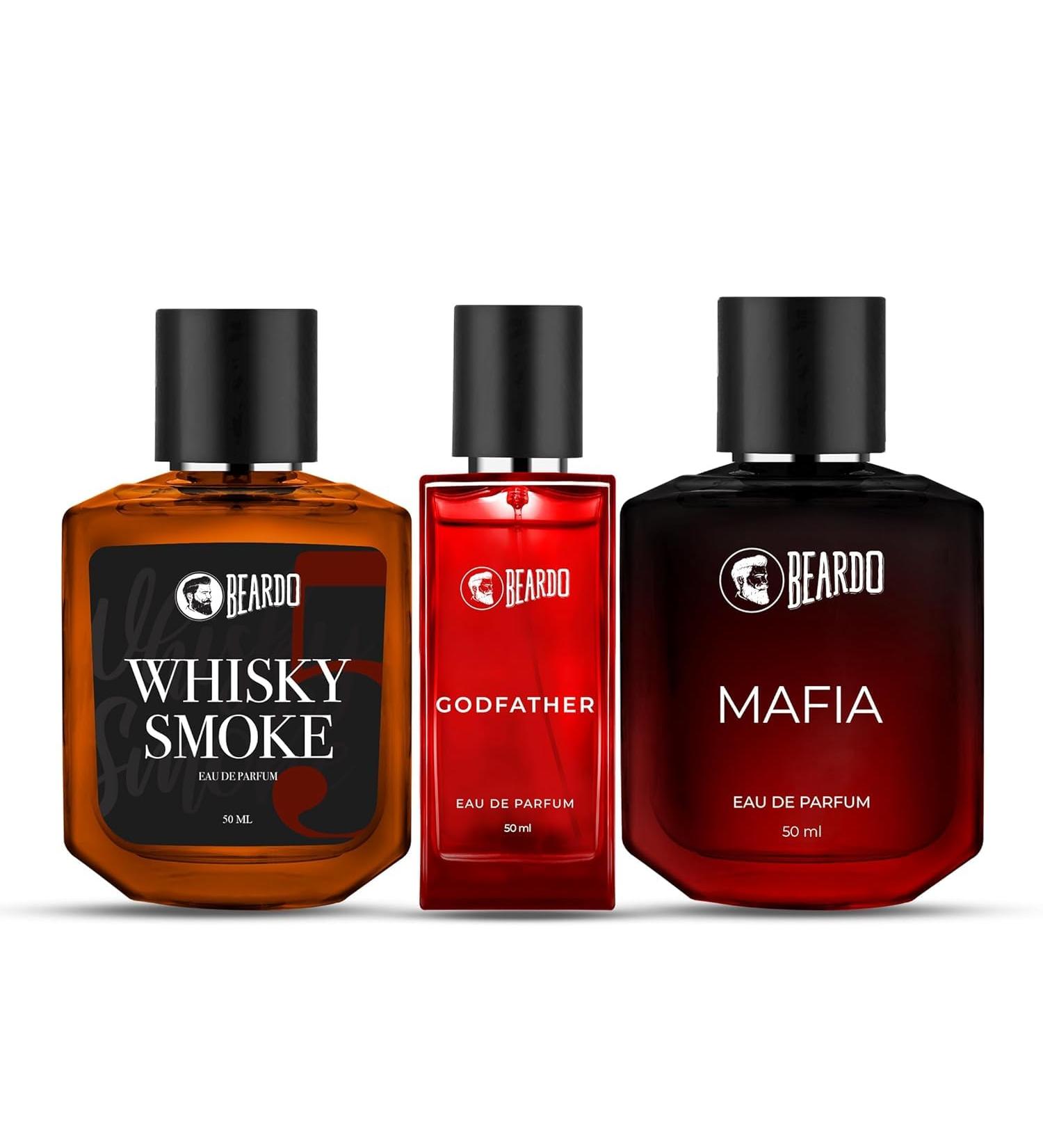 Premium Perfume Set of 3 - Whisky Smoke Godfather & Mafia Perfume For Men (50ml x Pack of 3) | Woody Spicy Citrus Notes Long Lasting Perfume | Date Night Perfume For Men - Buy Online on GoSupps.com