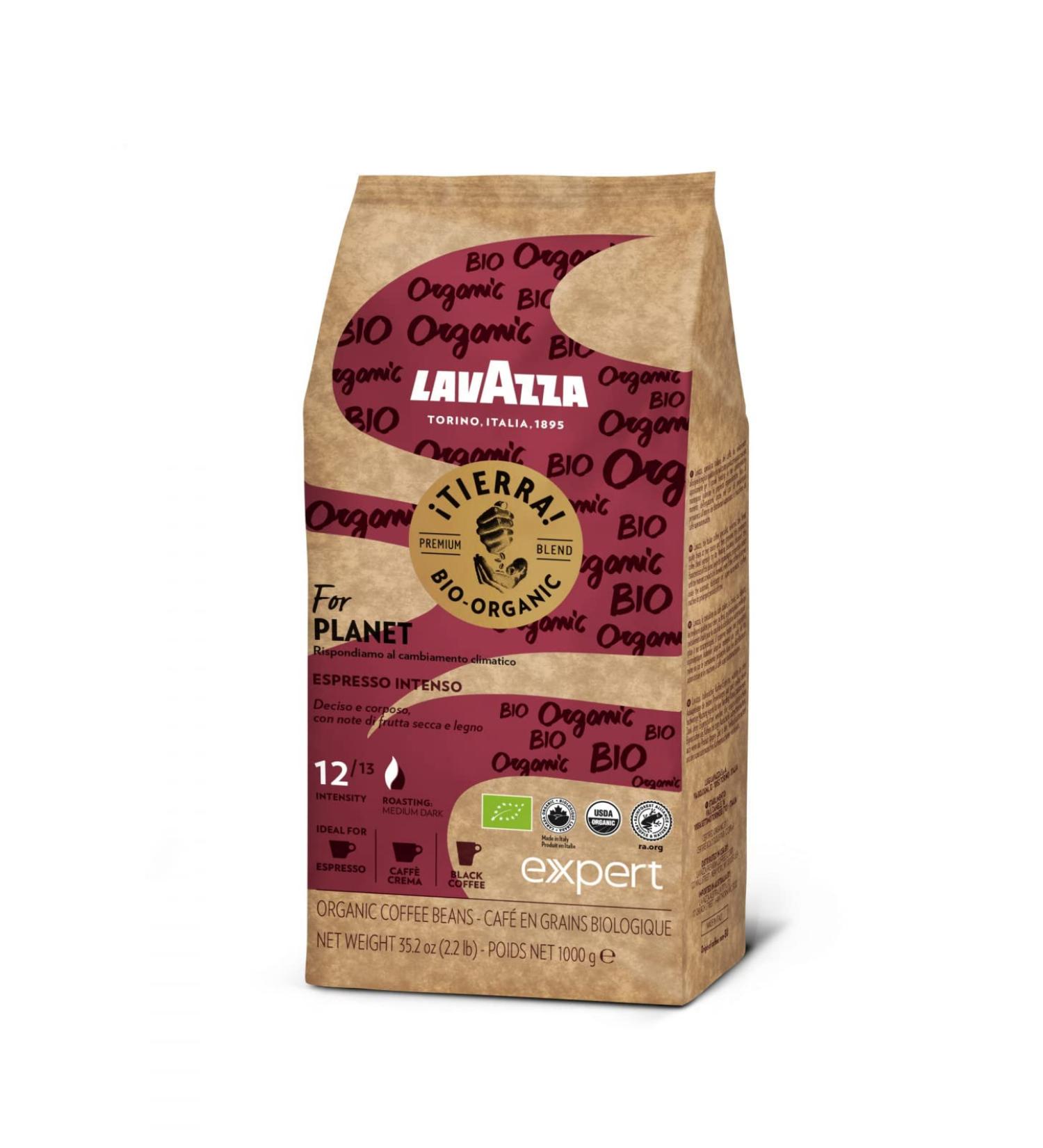 Lavazza Tierra Bio Planet Espresso Intenso 1Kg Coffee Beans - Organic Blend for Intense Flavor (Pack of 1) - Buy Online on GoSupps.com