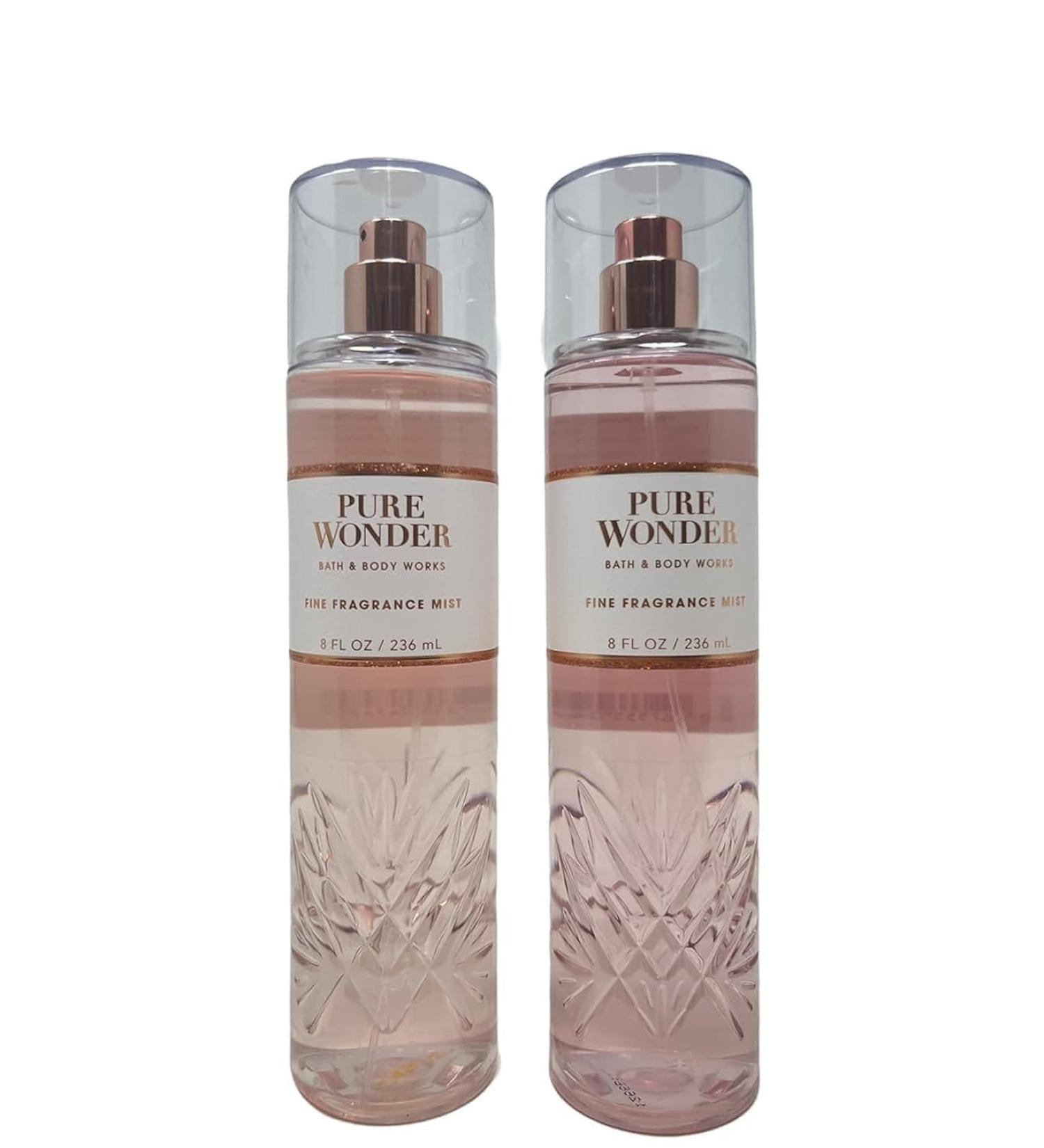 Bath & Body Works PURE WONDER Fine Fragrance Mist - Value Pack Lot of 2 Pink 8 Fl Oz (Pack of 2) Pure Wonder 8 Fl Oz (Pack of 2)