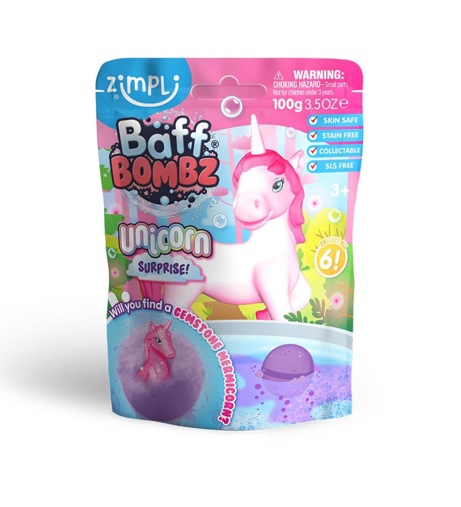 Large Unicorn Surprise Bath Bomb by Zimpli Kids - 6 Collectible Unicorn Toys - Fizzing Gift Set for Kids - Perfect Stocking Filler & Xmas Present - Buy Online on GoSupps.com