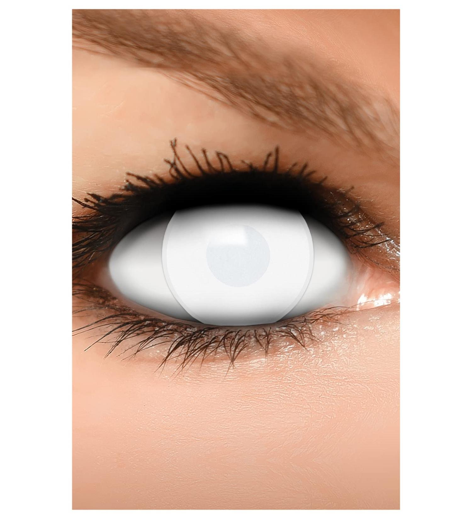 FUNZERA Dead Zombie Halloween Contact Lenses - White Non-Prescription Pack of 2 for Cosplay & Carnival - Buy Online on GoSupps.com