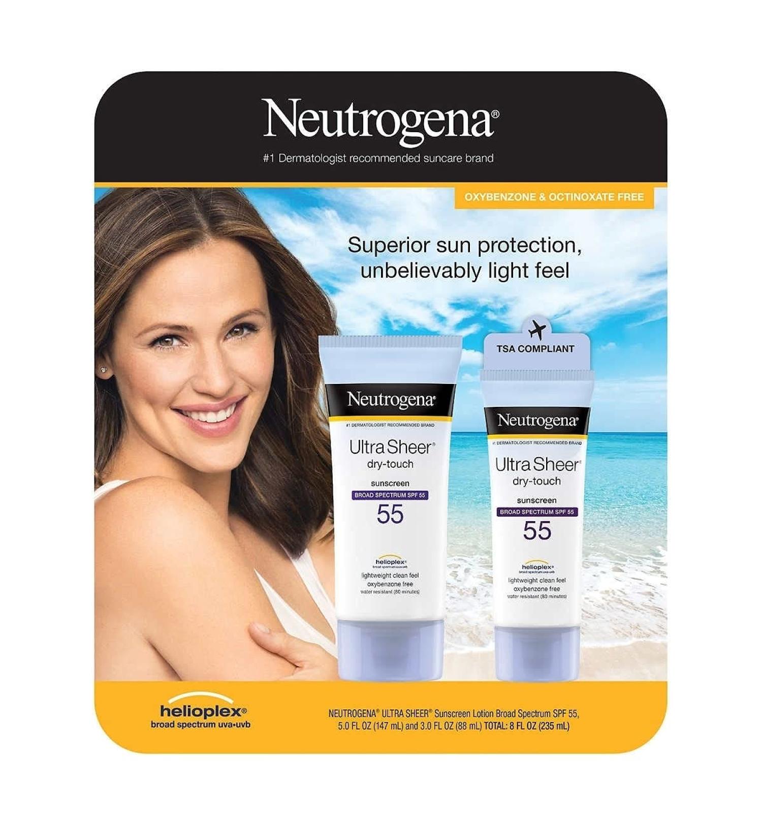 Neutrogena Ultra Sheer SPF 55 Sunscreen 8oz Bundle - Lightweight, Clean Feel - Buy Online on GoSupps.com