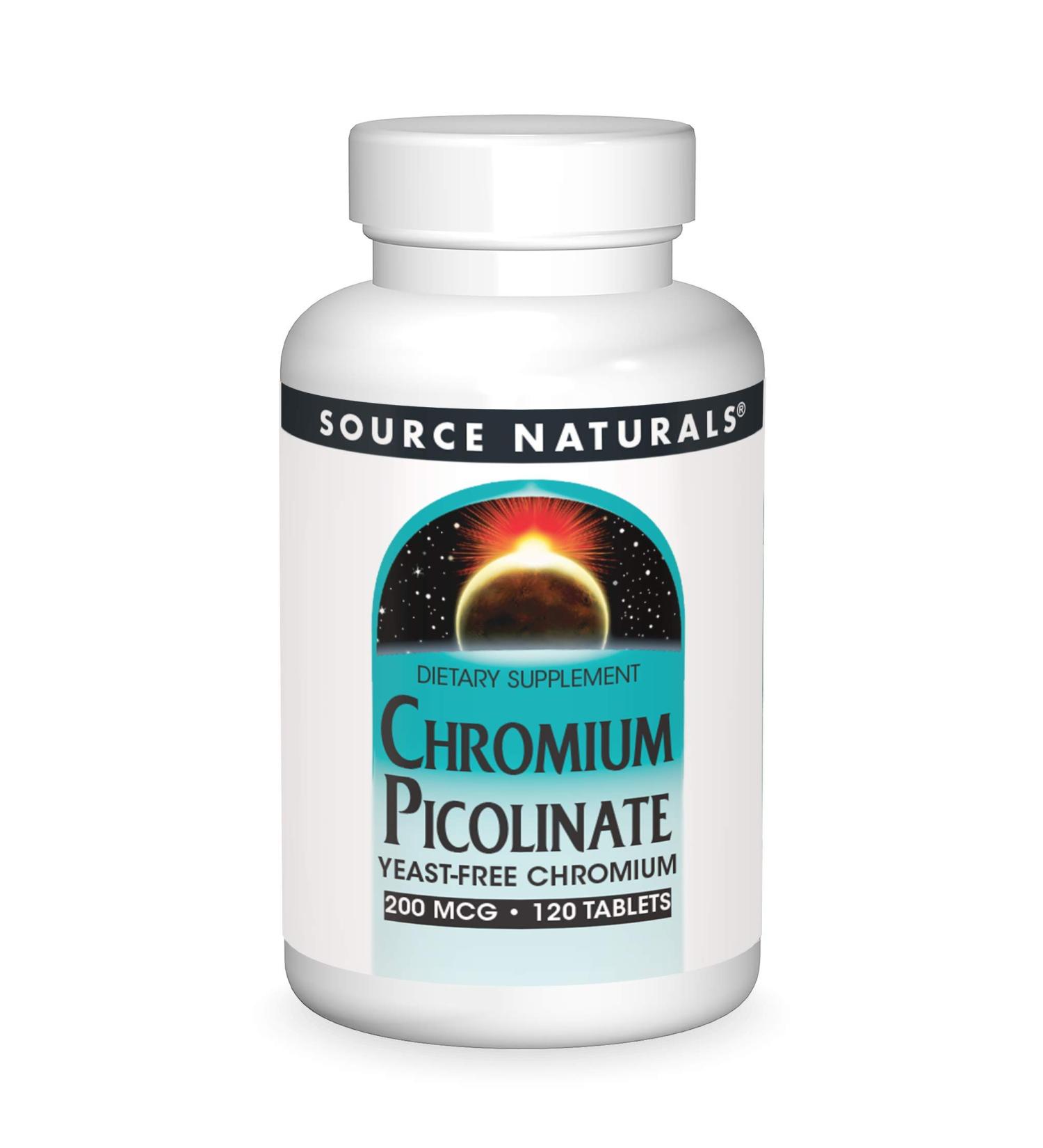 Source Naturals Chromium Picolinate 200mcg Tablets - 120 Count - Buy Online on GoSupps.com