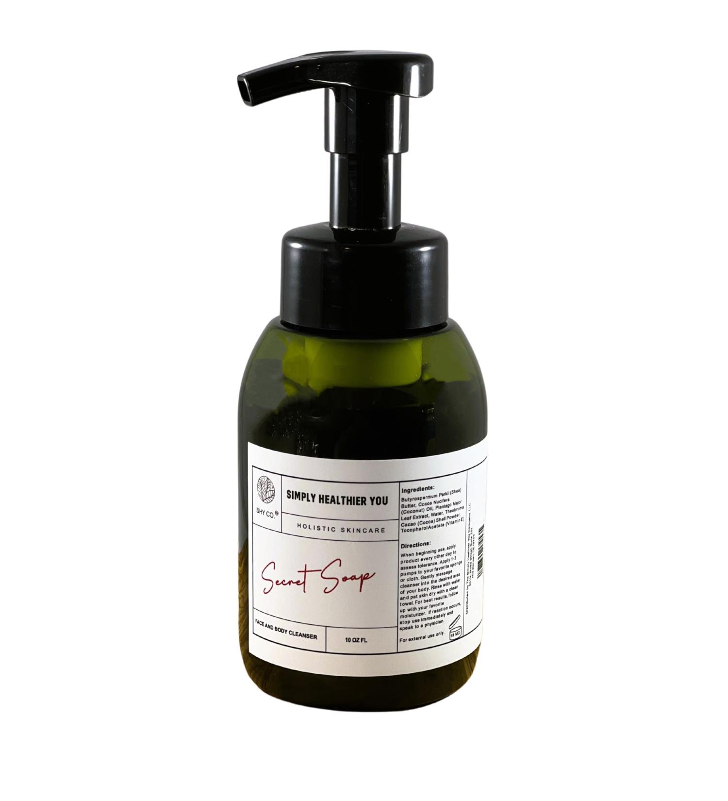 Secret Soap Natural Foaming Cleanser for Acne & Blemishes - 10oz Unscented Gentle Wash for All Skin Types with Shea Butter & Coconut Oil - Buy Online on GoSupps.com