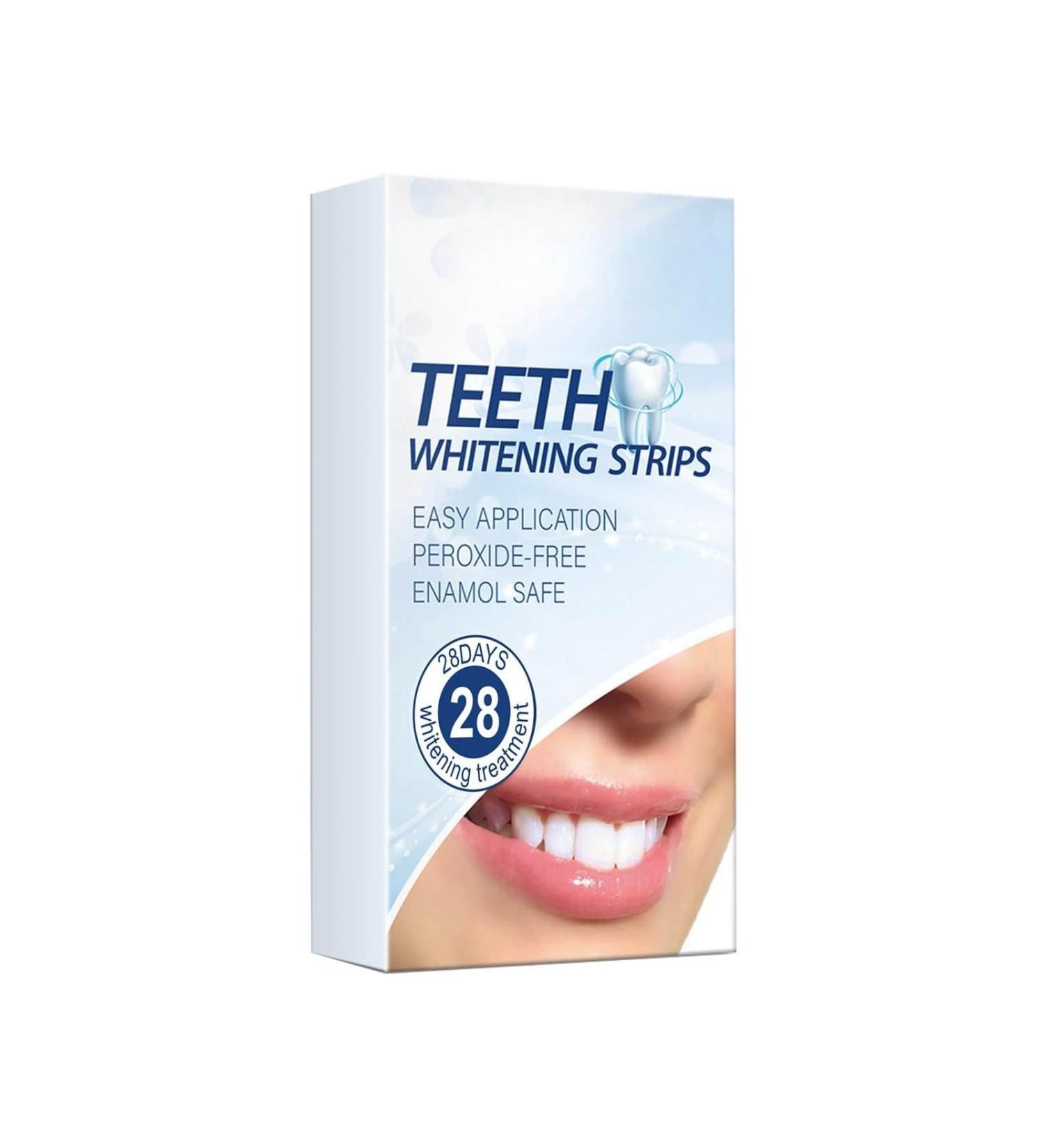 Premium Teeth Whitening Strips - Peroxide-Free Safe for Enamel Quick Results - 28 Strips for White Teeth Sensitivity - Buy Online on GoSupps.com