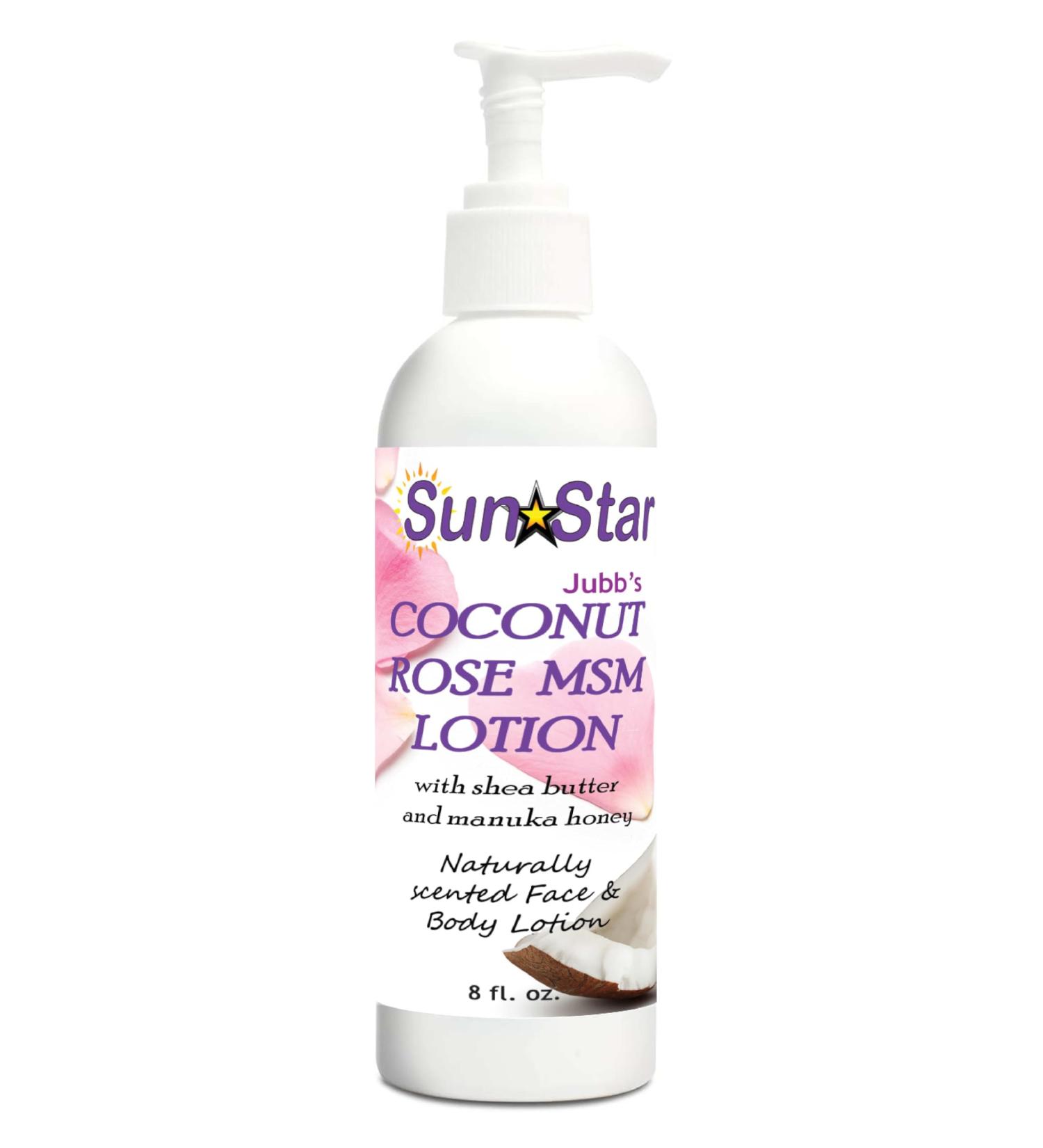 Sun Star Organics - Naturally Scented Coconut Rose MSM Lotion - 8 fl oz