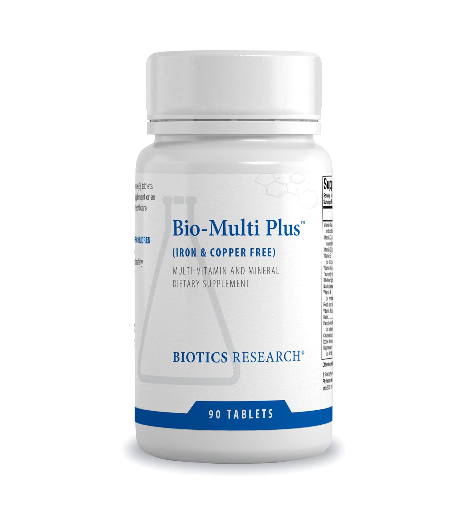 Biotics Research Bio-Multi Plus Iron & Copper Free Multivitamin | Chelated Minerals | Emulsified Fat Soluble Vitamins | 90 Count - Buy Online on GoSupps.com