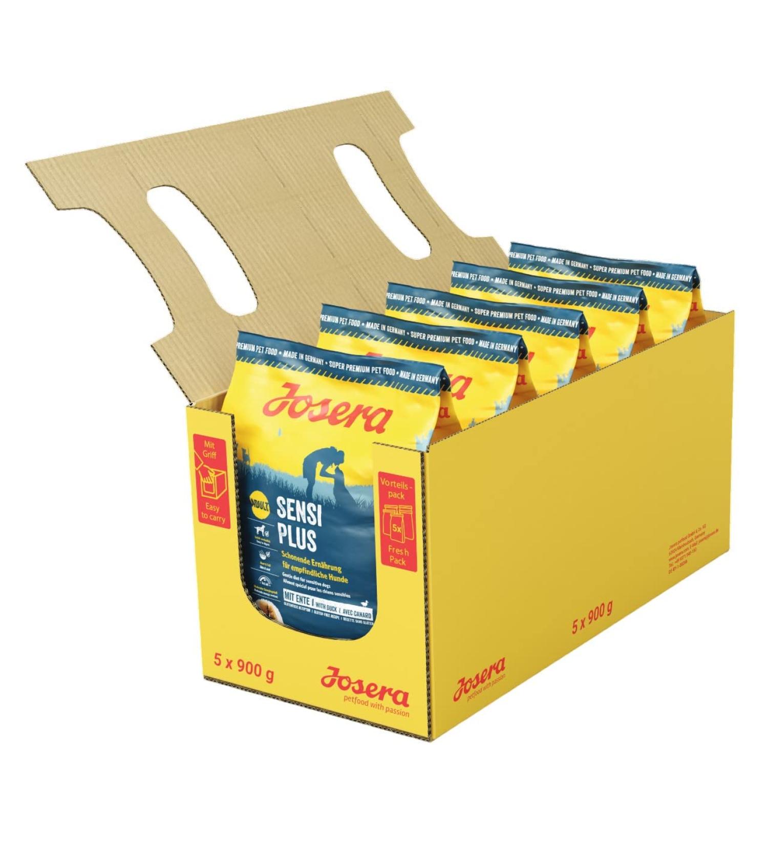 Josera Sensiplus Dog Food (5 x 900g) | Premium Duck Formula for Sensitive Dogs | 4.5 kg Super Premium Dry Dog Food - Buy Online on GoSupps.com