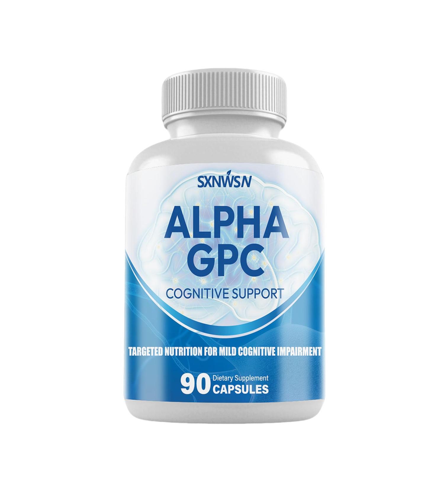 SXNWSN Alpha GPC Cognitive Support - 300mg with Bacopa & Ginkgo Biloba | Brain Health Supplement for Memory & Focus | 90 Vegan Capsules  - Buy Online on GoSupps.com