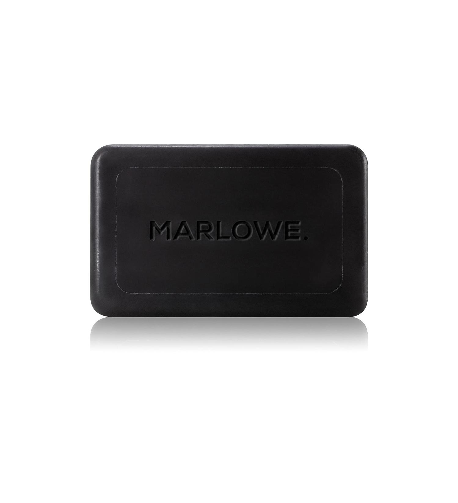 MARLOWE Charcoal Face & Body Soap Bar No. 106 - 7oz | Detoxifying Cleansing Bar for Men with Shea Butter & Willow Bark | Natural Extracts | Amazing Scent - Buy Online on GoSupps.com