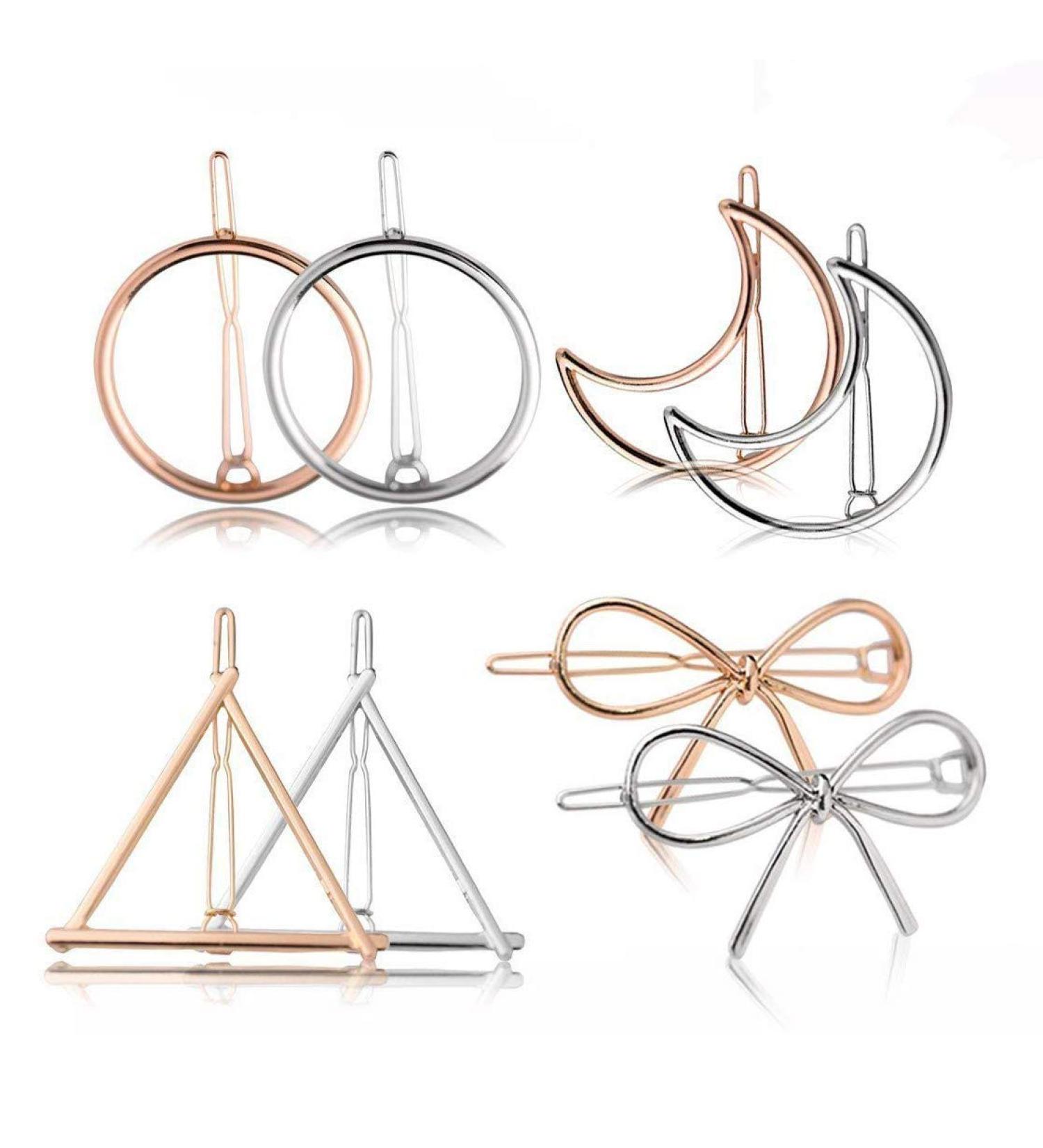 LHKJ Hair Barrette Hollow Circular Double Triangle Loop Clips Metal Hairpin Thick Hair Styling for Girls - Buy Online on GoSupps.com