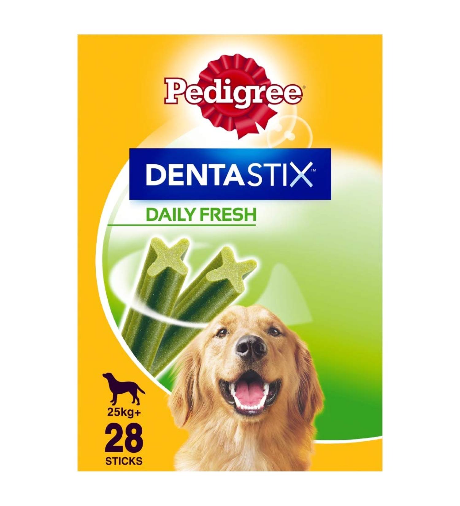 Pedigree Dentastix Fresh Dental Chews for Large Dogs 25 kg+, 28 Sticks - Buy Online on GoSupps.com