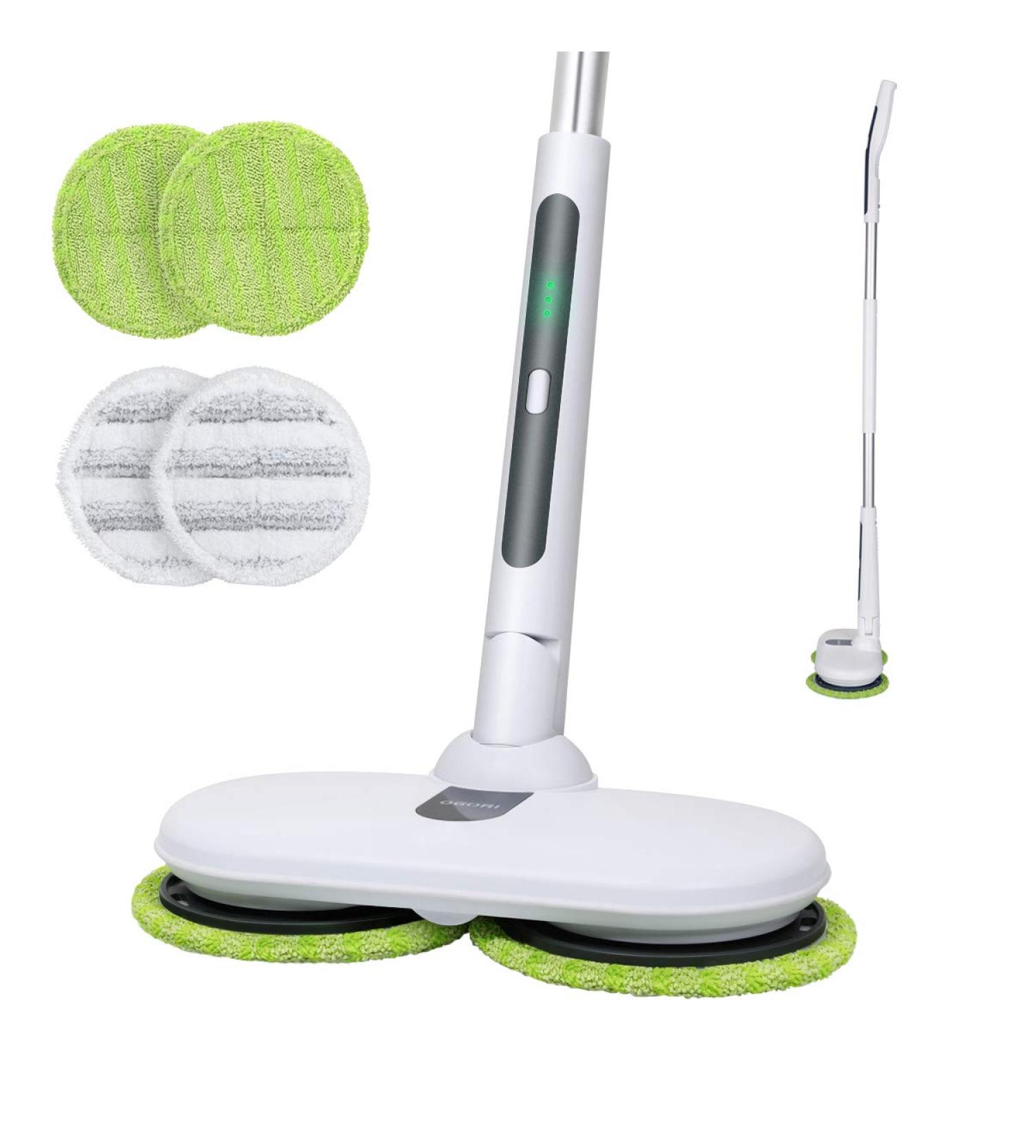 OGORI Cordless Electric Spin Mop | Rechargeable Dual Scrubber Cleaner | For Hardwood, Tile, Vinyl & Laminate Floors | 4 Reusable Pads - Buy Online on GoSupps.com
