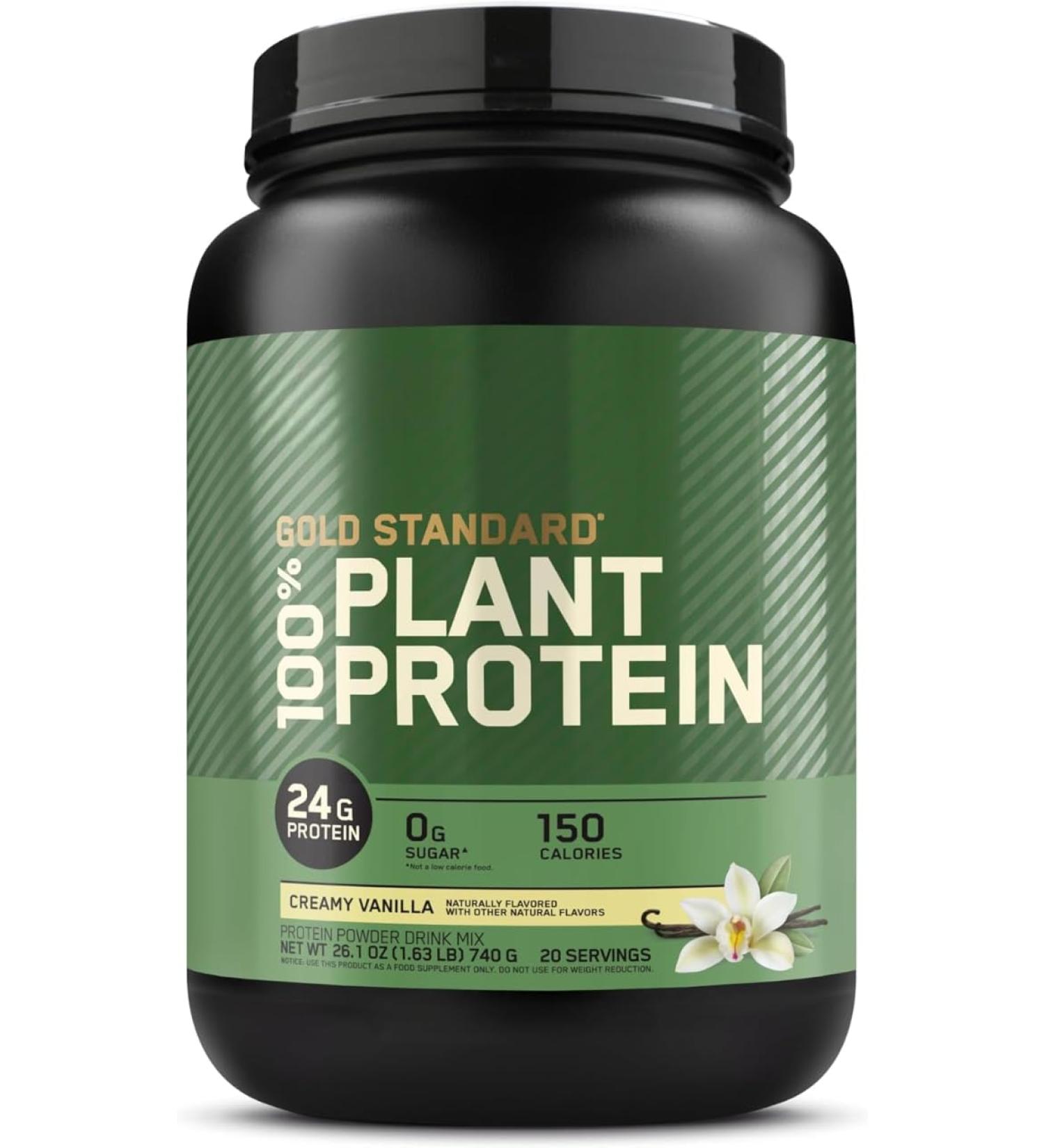 ON Gold Standard 100% Plant Protein | Vegan Protein Powder | 24g Protein 9 Essential Amino Acids Sugar Free | Gluten Free No Artificial Colours Flavours or Sweeteners | 1.63LB 20 Servings (Vanilla) - Buy Online on GoSupps.com