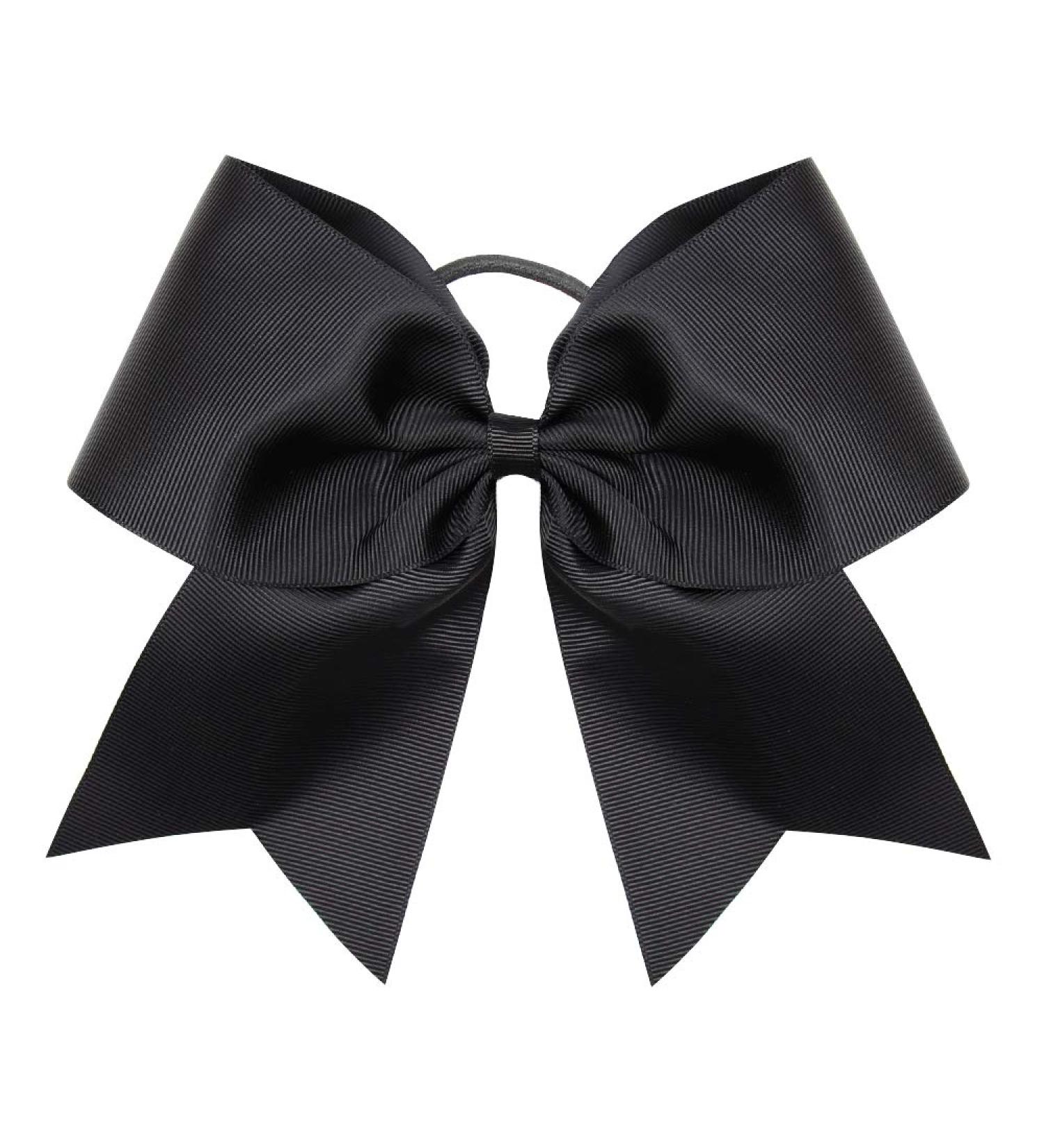 Oaoleer 8 Inch Large Cheer Bow Ponytail Holder Handmade Black Hair Accessory for Cheerleading, Teens, and College Women - Pack of 1 - Buy Online on GoSupps.com