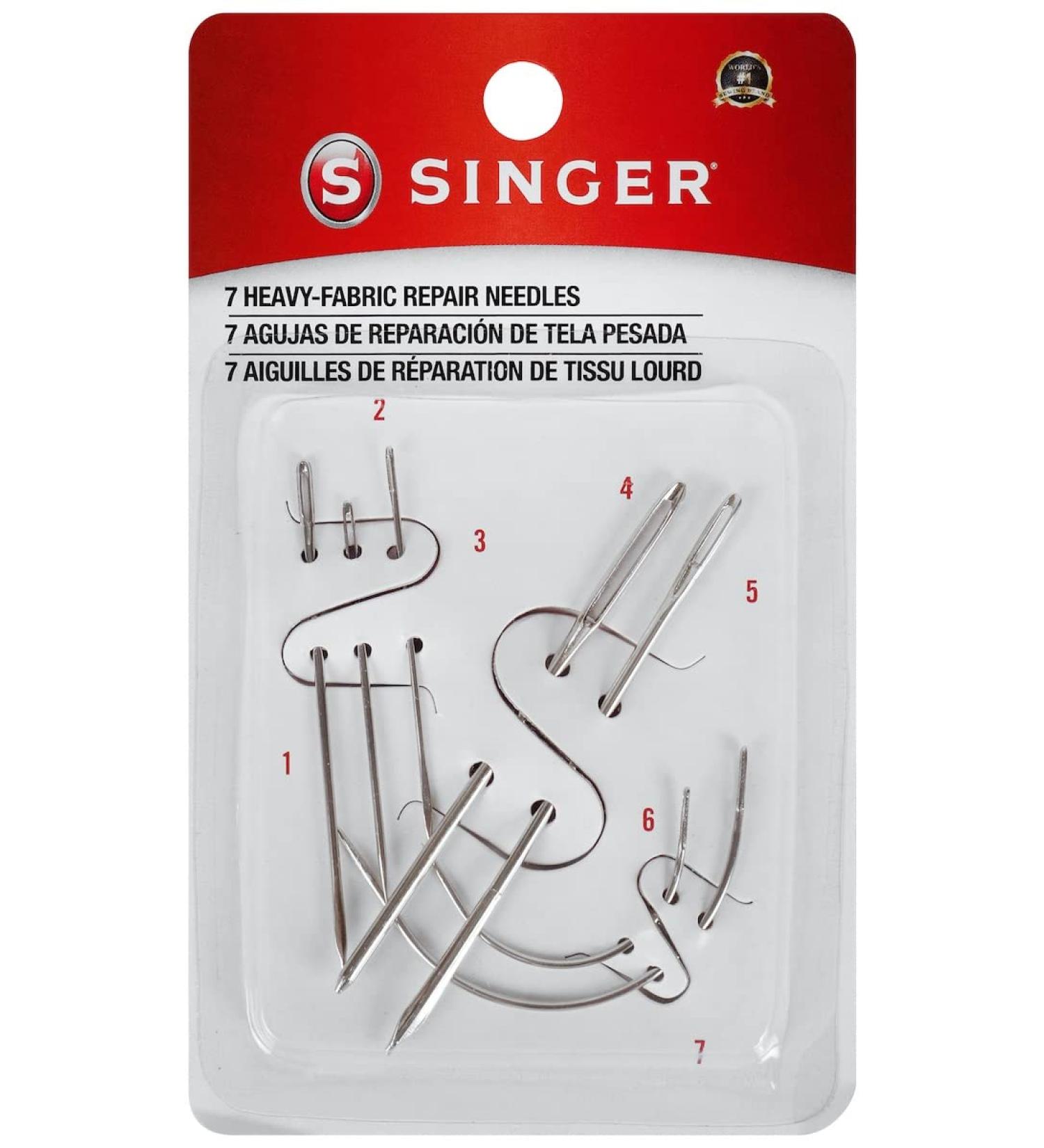 SINGER 01025 Heavy Duty Household Hand Needles  1 Canvas  1 Carpet  1 Leather  1 Sacks  1 Sail  2 Upholstery  Assorted 7/Pkg Single - Buy Online on GoSupps.com