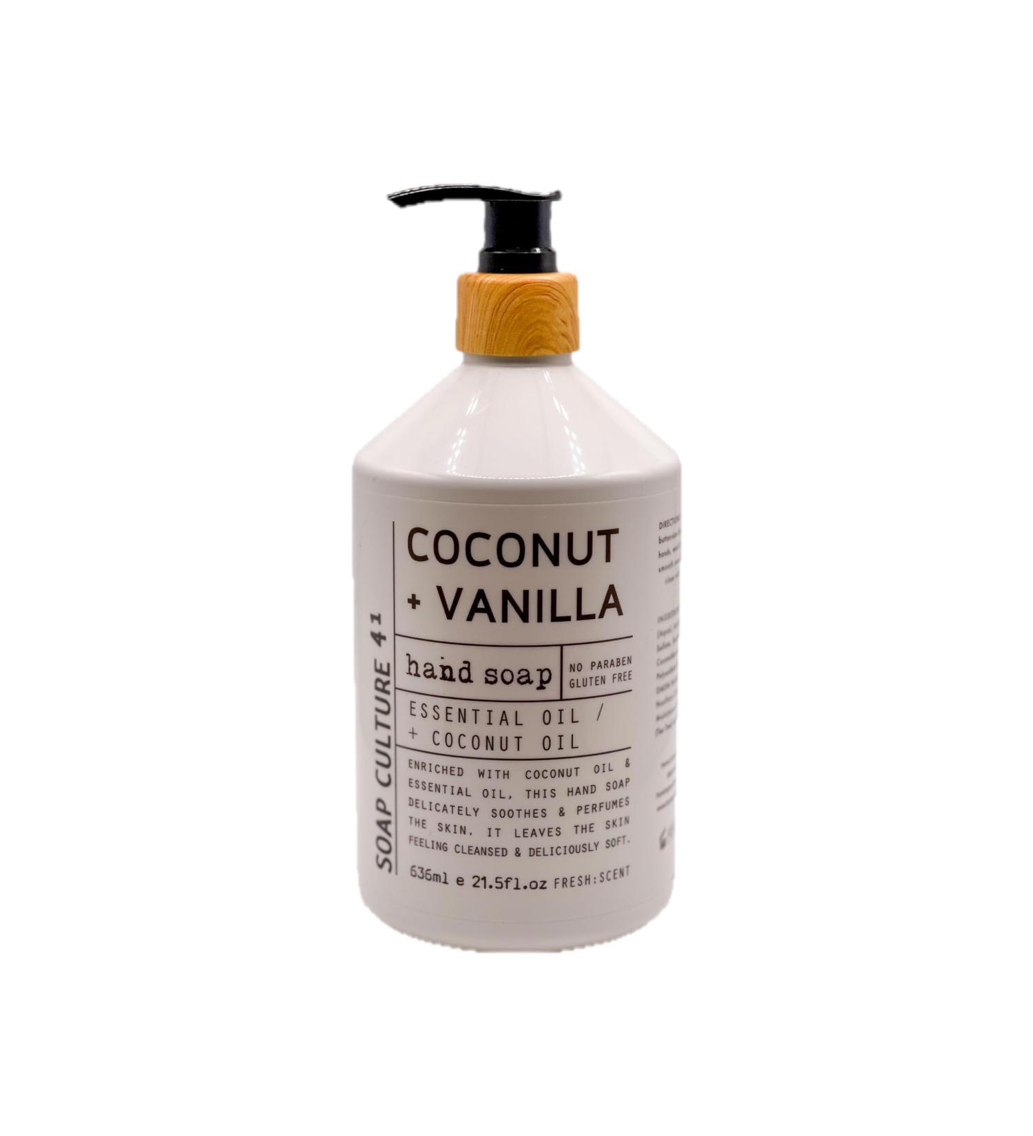 Generic Soap Culture 41 - COCONUT & VANILLA Hand Soap ESSENTIAL OIL & COCONUT OIL 21.5 fl oz.
