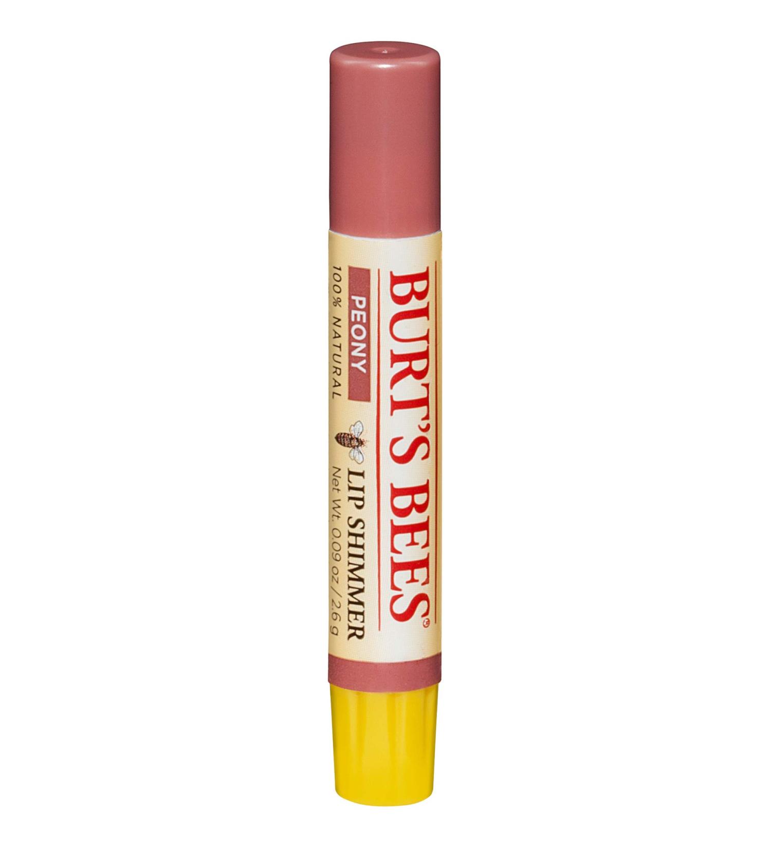 Burt's Bees Lip Shimmer Peony - 0.09 oz (Pack of 4) - Natural & Nourishing - Buy Online on GoSupps.com