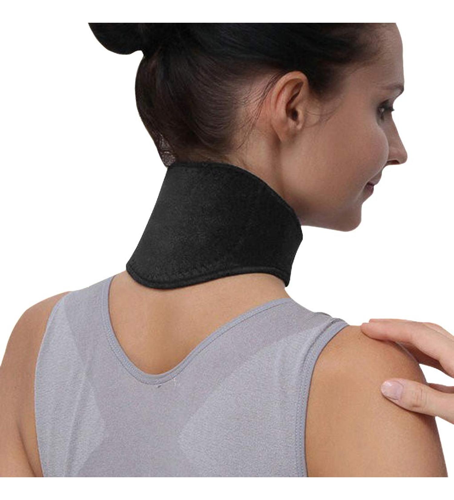 Moonlove Self-Heating Neck Warmer | Magnetic Collar for Neck Pain Relief Headaches & Arthritis (Black) - Soft & Comfortable Support - Buy Online on GoSupps.com
