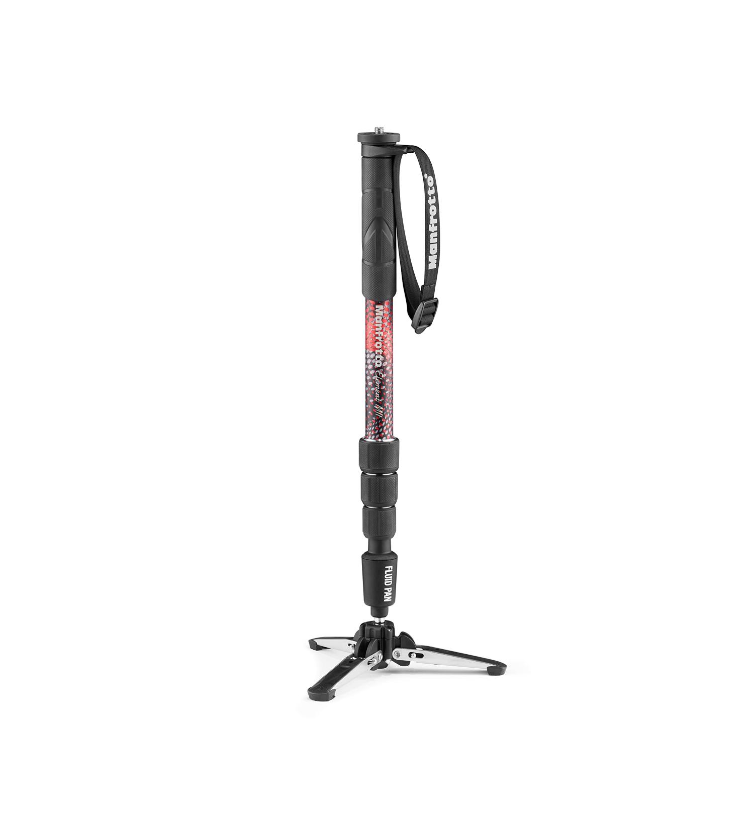 Manfrotto Element MII Video Aluminium Fluid Monopod  Slim and Lightweight  Loads up to 16kg  Foldable Fluid Base  4 Sections  Twist Locks  for mirrorless and DSLR Cameras ELMI 4 SEC - Buy Online on GoSupps.com