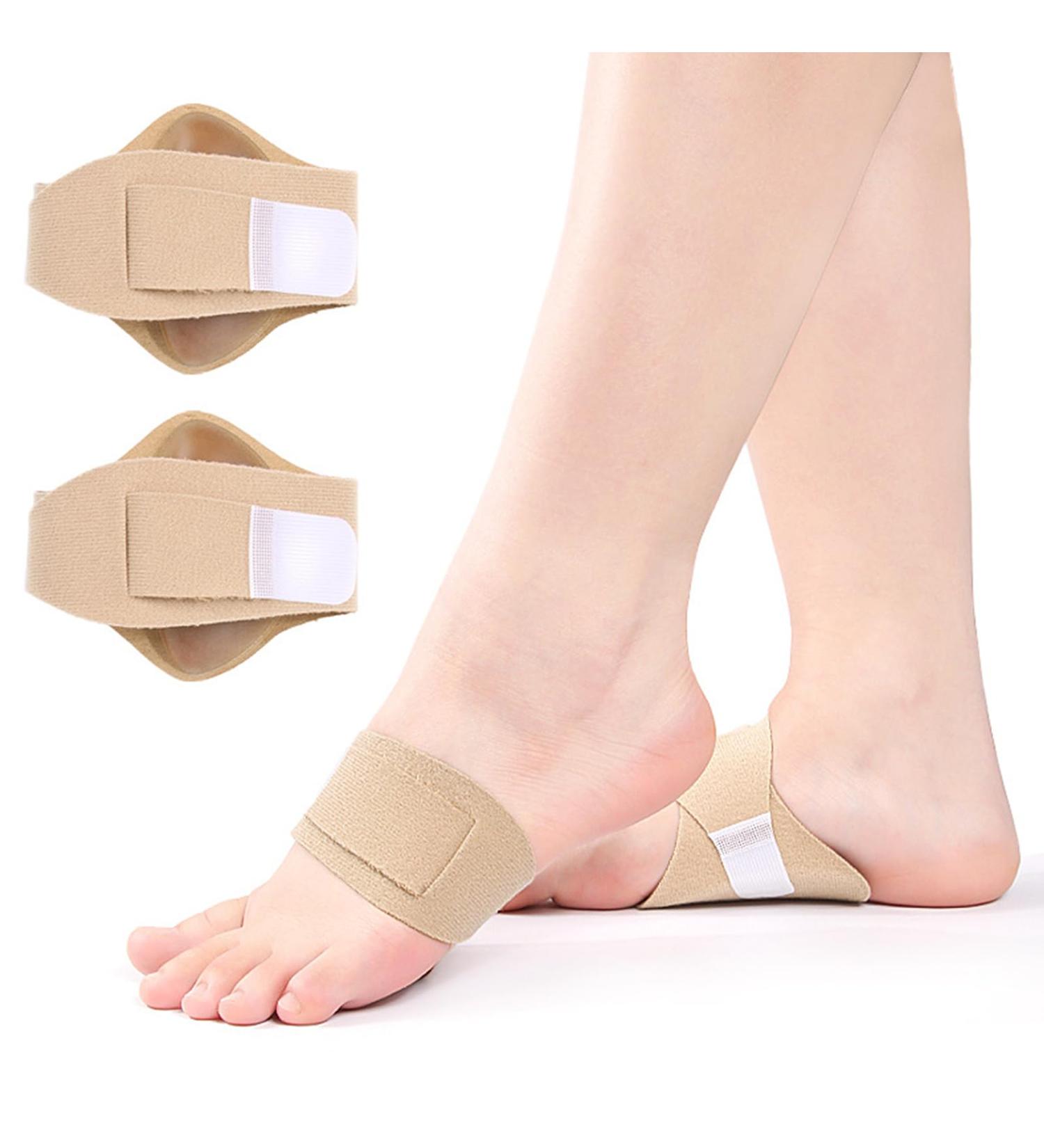 2 Pair Arch Support for Plantar Fasciitis Relief | Adjustable Compression Bands & Gel Pads for Flat Feet & High Arches - Buy Online on GoSupps.com