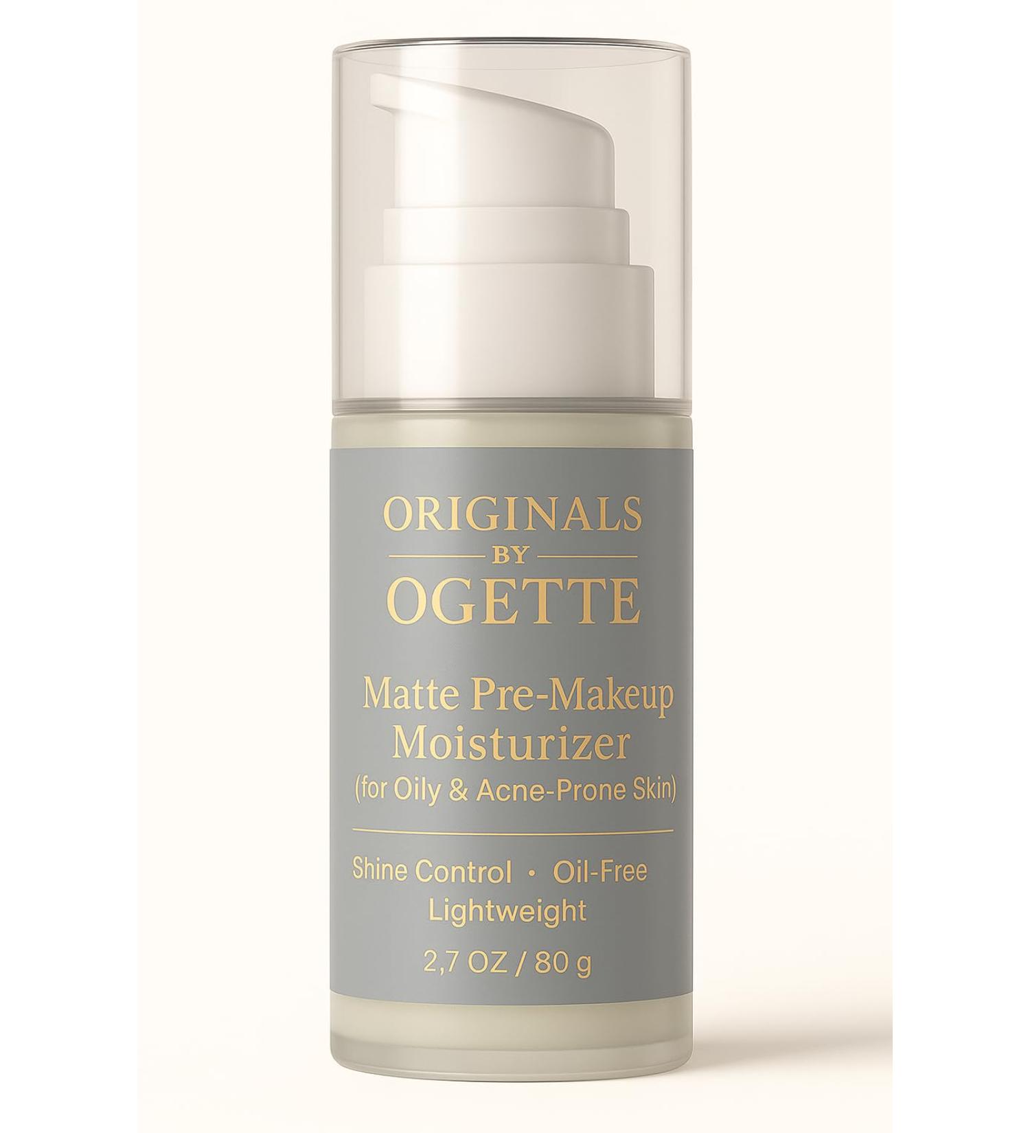 Originals by Ogette Matte Pre-Makeup Moisturizer Oil-Free Lightweight Formula for Oily & Acne-Prone Skin Shine Control 2.7 oz