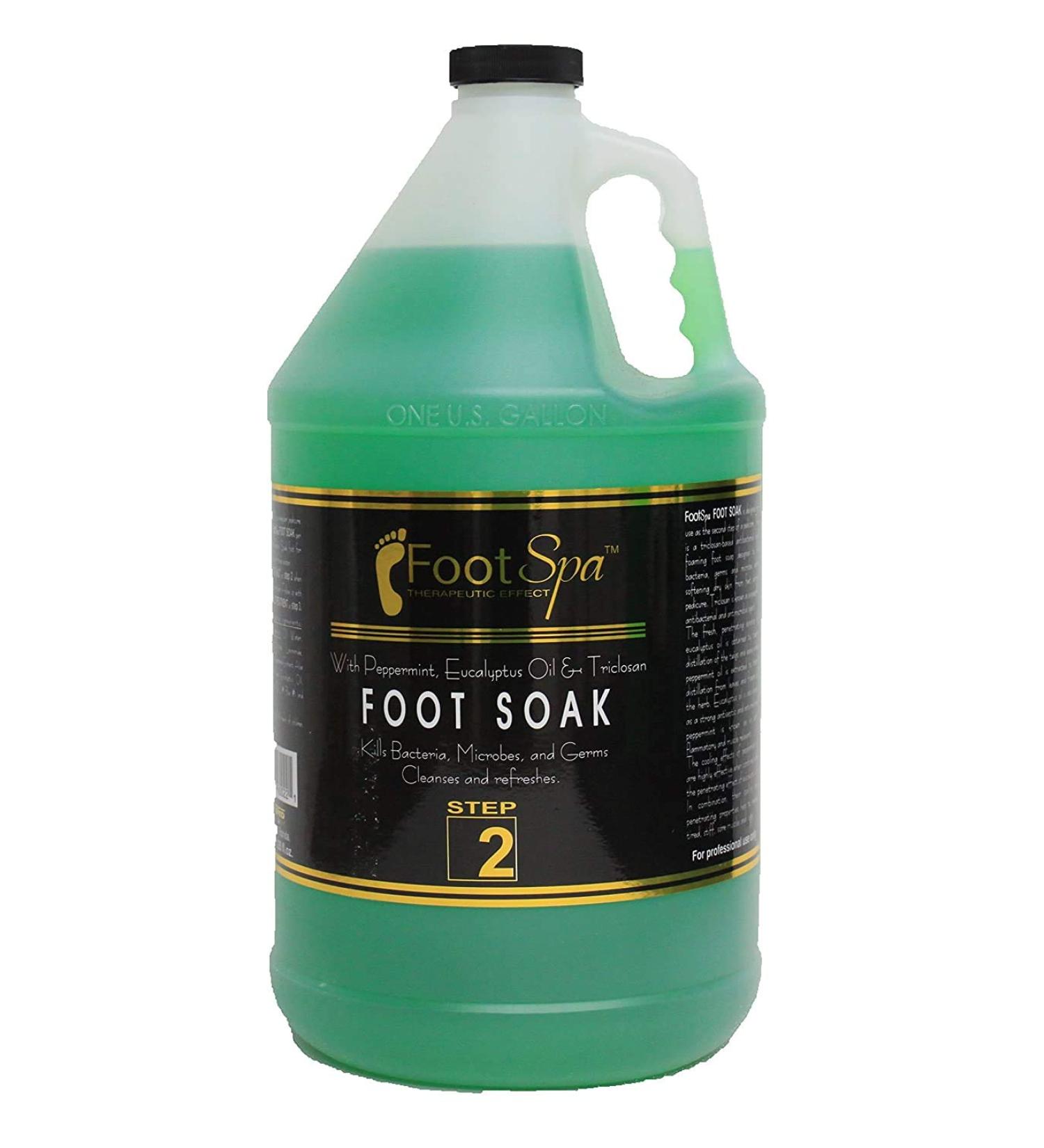 FOOT SPA - Foot Soak - Cleanses  Softens  and Refreshes - Made With Eucalyptus & Peppermint Oil - 128 Oz Gallon - Bulk  Refill Gallon