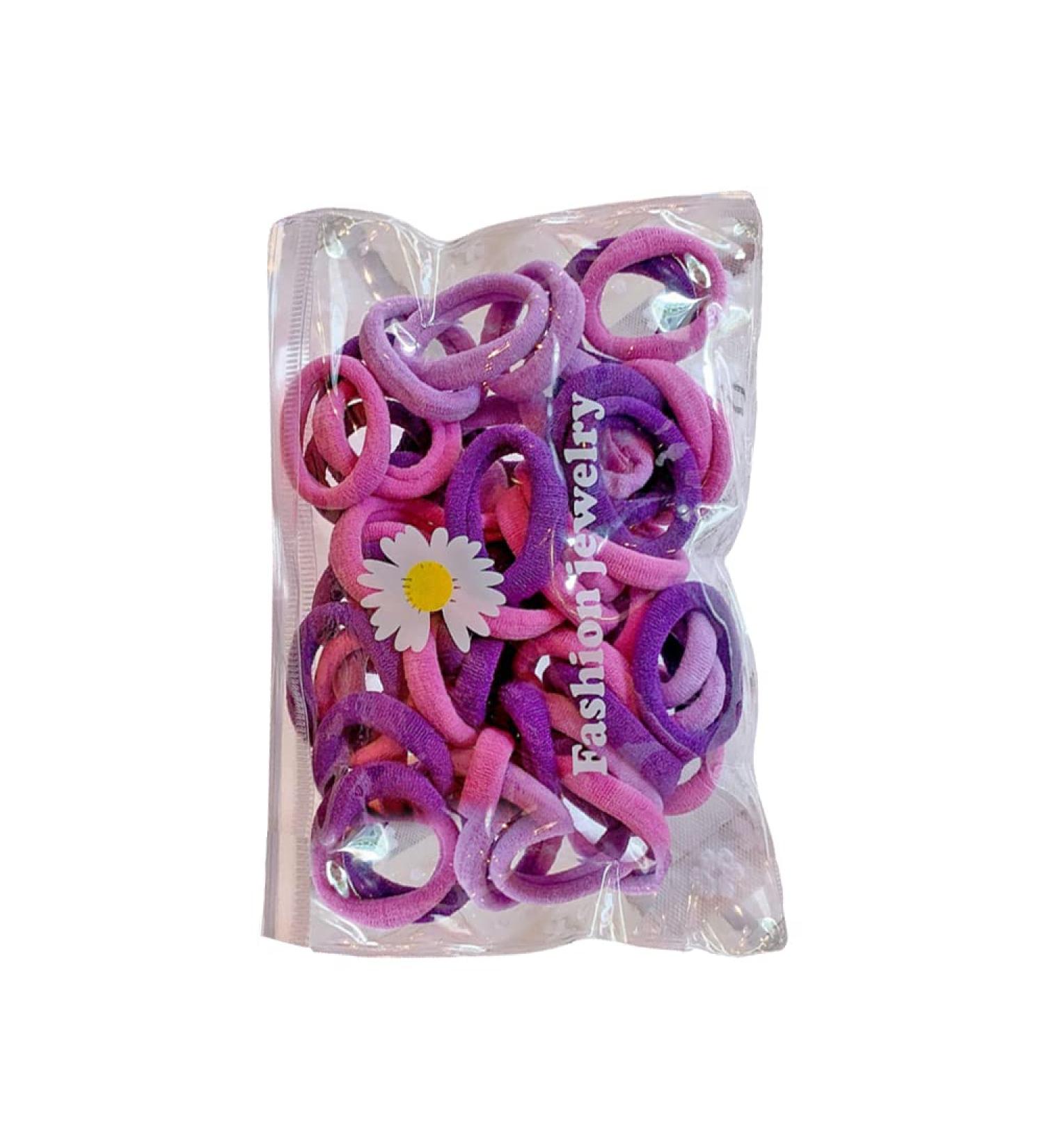 FEIFEI'S BOW 50 Multicolour Mini Hair Ponios Endless Elastics Bobbles Bands Women Girl kids Hair Bands Ponytail Holders (Purple) - Buy Online on GoSupps.com