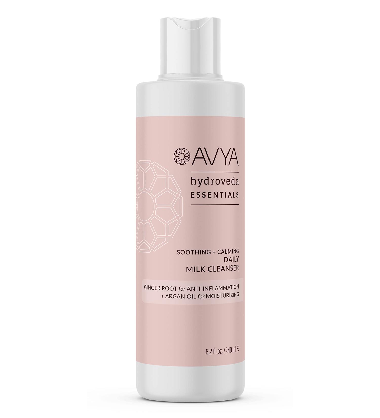 AVYA Hydroveda Essentials Daily Milk Cleanser 8.2oz - Ayurvedic Skincare for Natural Radiance - Gentle Makeup and Impurity Remover with Soothing Ginger Blend - Buy Online on GoSupps.com