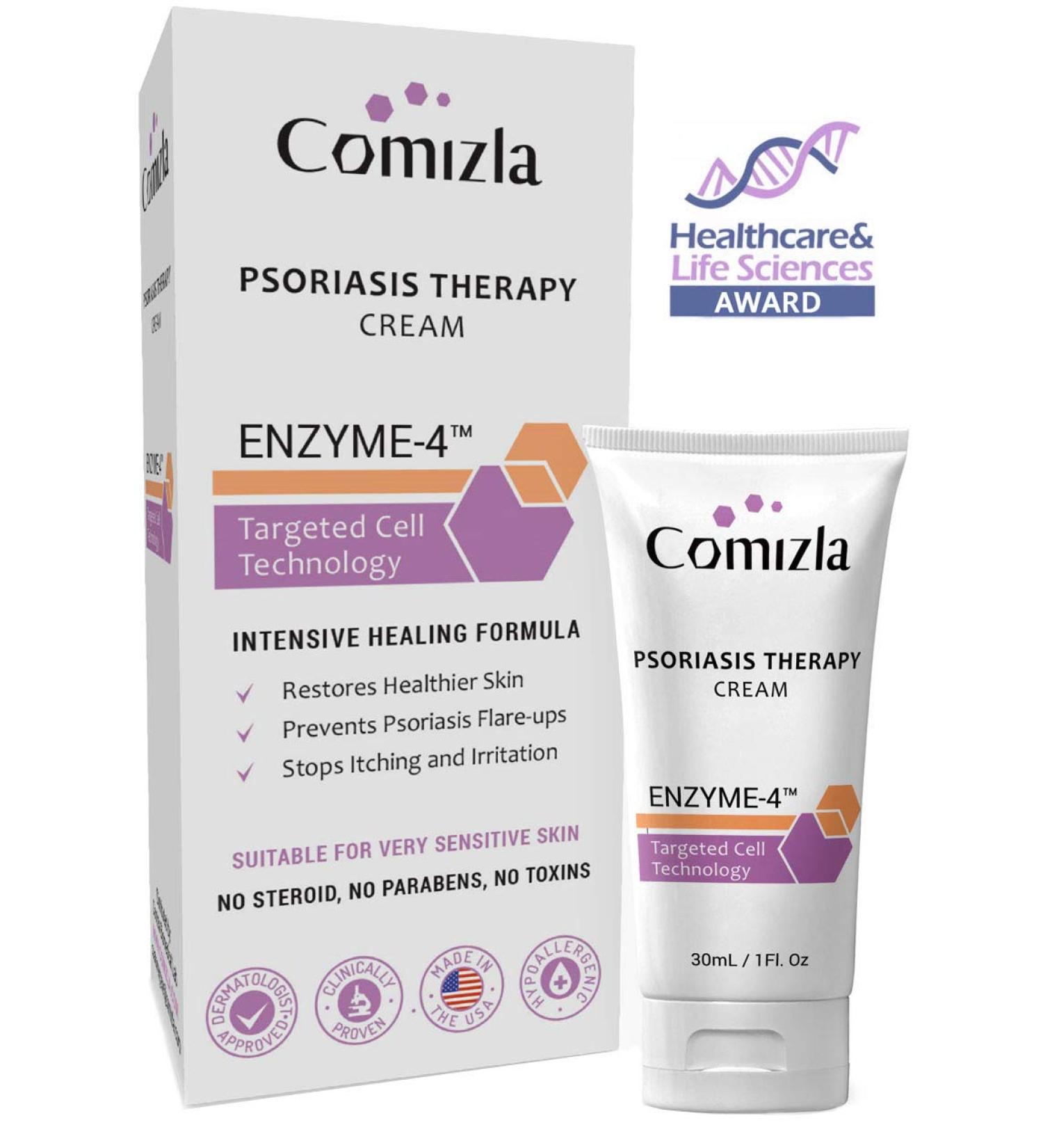 Comizla Psoriasis Cream for Itchy Irritated Skin 100% Steroid Free Prevents Scalp and Plaque Psoriasis Plant Based Stem Cell Enriched. - Buy Online on GoSupps.com