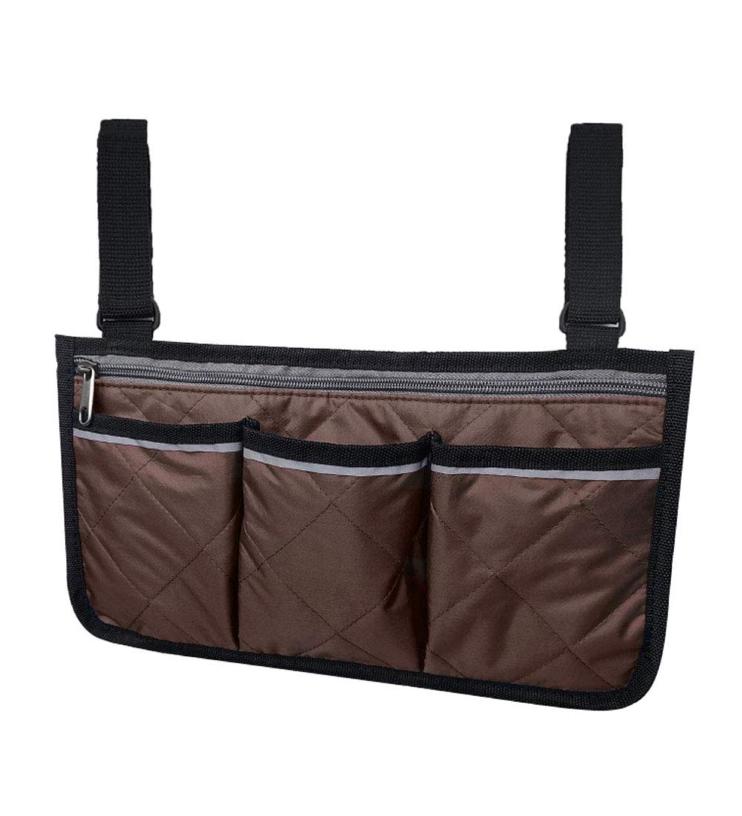 dezirZJjx Wheelchair Hanging Bag Simple Accessory Bag for Mobile Equipment Outdoor Bicycle Hanging Bag Zipper Multifunctional Storage Bag Wheelchair Electric Scooter Bicycle Coffee - Buy Online on GoSupps.com