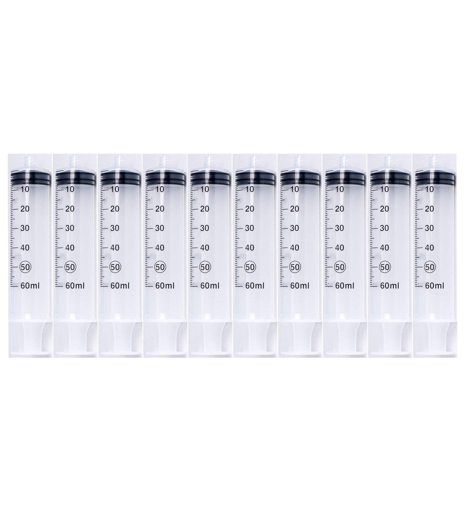 60ML Luer Lock Syringe - 10 Pack - Easy Glide - Medicine Feeding Tubes & Home Care - Buy Online on GoSupps.com