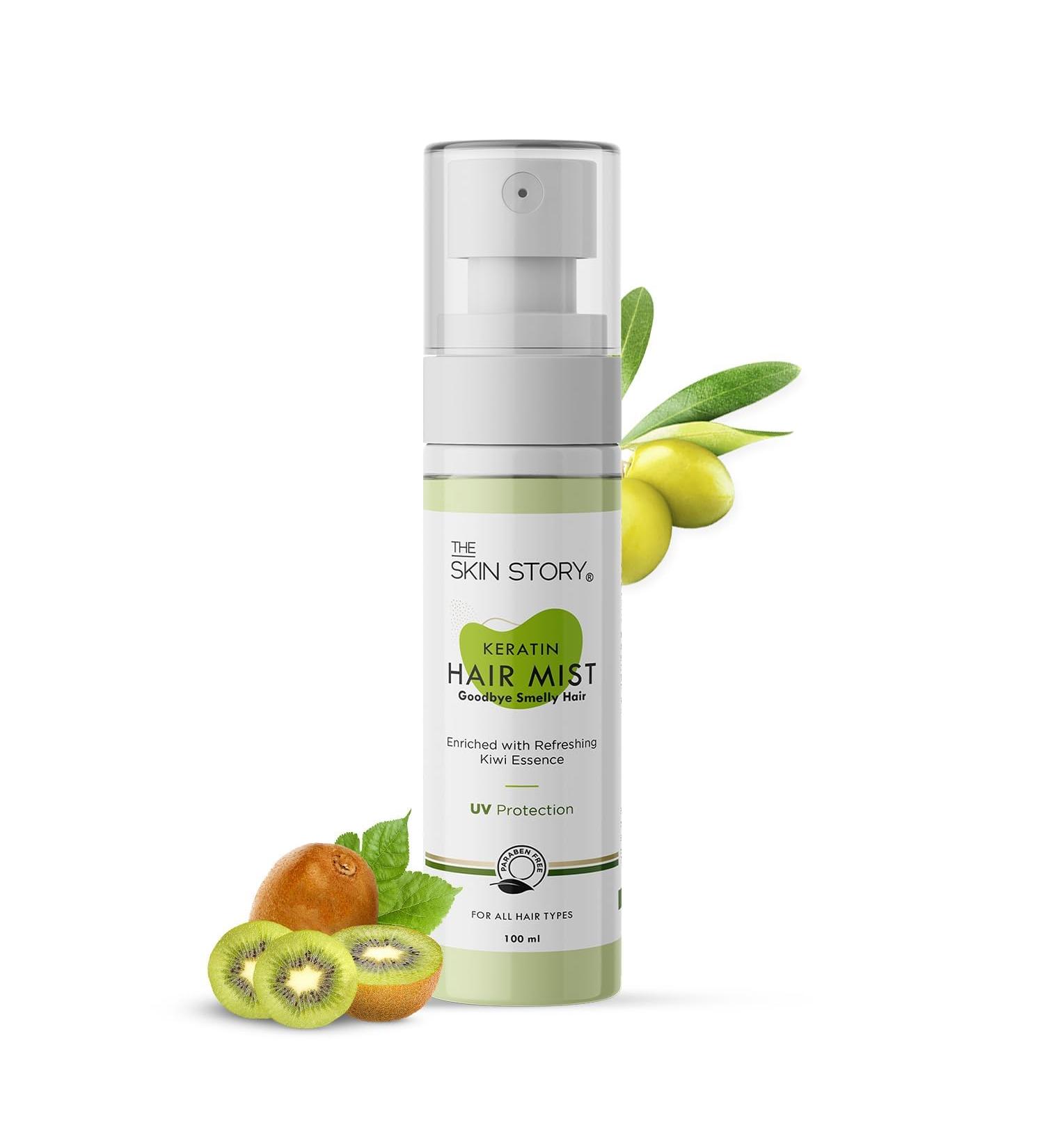Hair Mist Spray | Hair Perfume with UV Protection Frizz Control Fragrance & Hydration | Keratin Kiwi & Olive Oil Blend | Paraben-Free - 100ml - Buy Online on GoSupps.com
