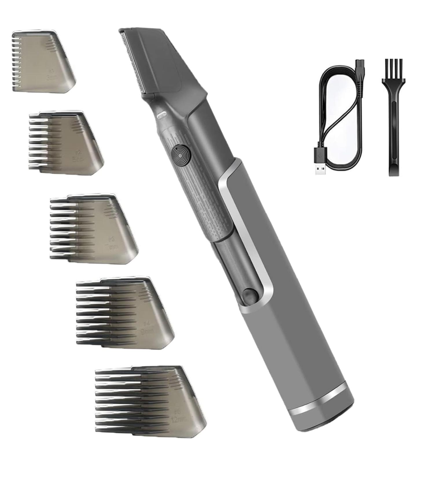 Men's Electric Hair Clipper Retractable USB Electric Body Hair Trimmer with Blades for Neck Back Face Bikini Groin - Buy Online on GoSupps.com