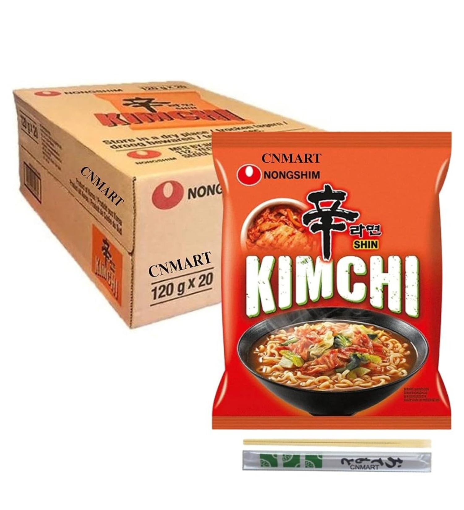 Nong Shim Kimchi Ramyun Instant Noodle Soup Halal 120g (Pack of 20) Include Extra Bonus 20 Packs Samyang Carbonara Noodle 130g - Buy Online on GoSupps.com