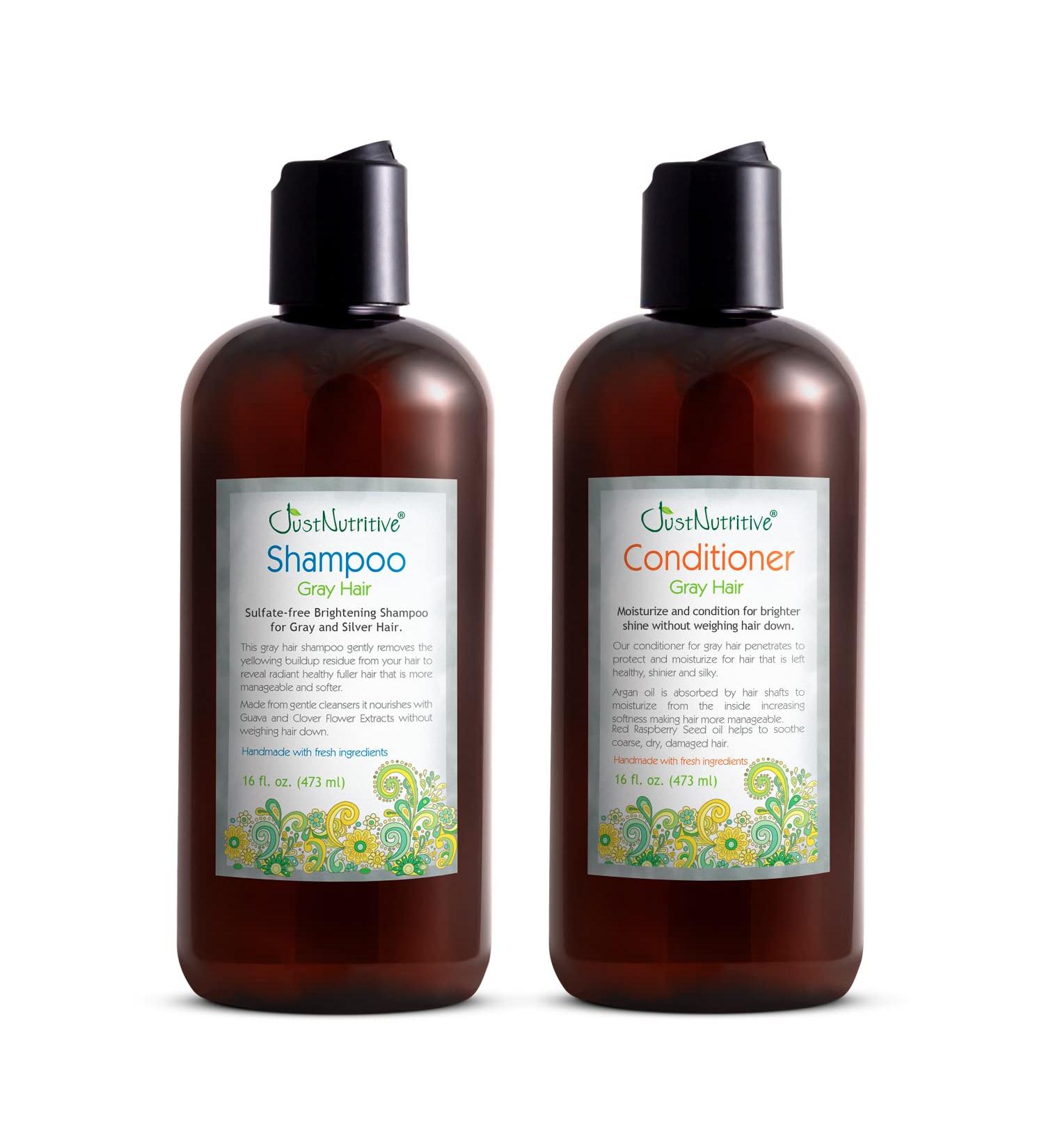 Just Nutritive Gray Hair Shampoo - 16 oz | Just Natural Hair Care Bundle for Gray Hair - Buy Online on GoSupps.com