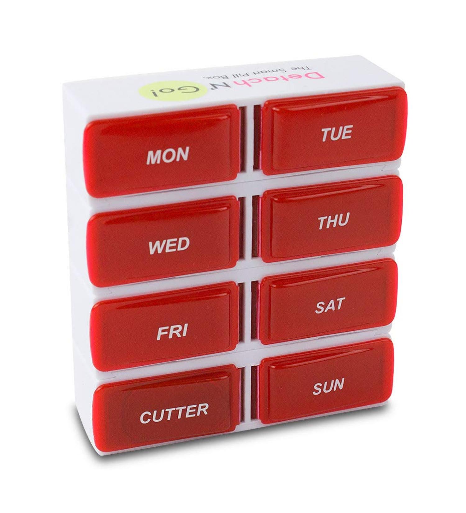 7 Day Single Daily Detachable Pill Organizer with Pill Cutter